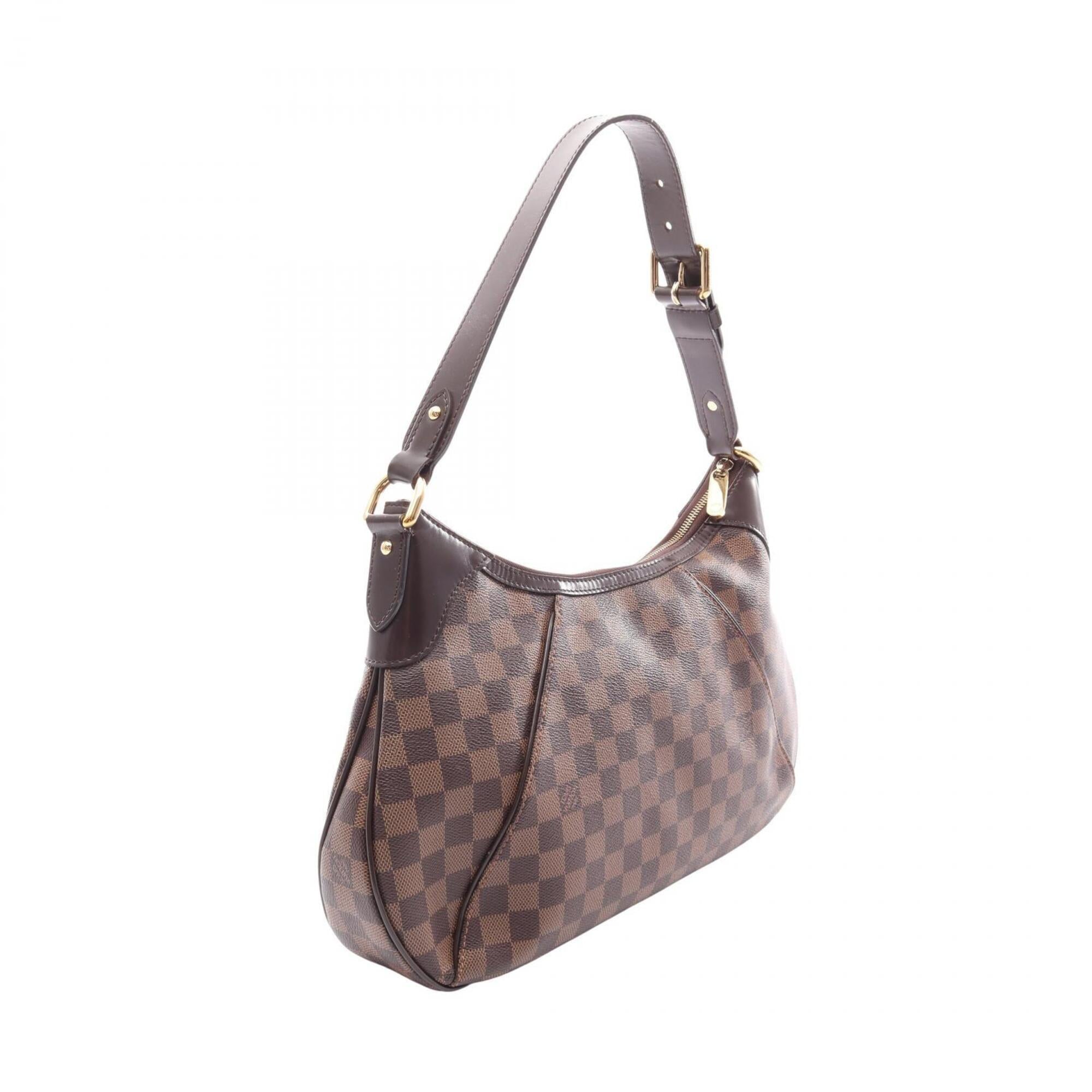 Louis Vuitton Brown Coated Canvas Leather Handbag Shoulder Bag (Pre-Owned)