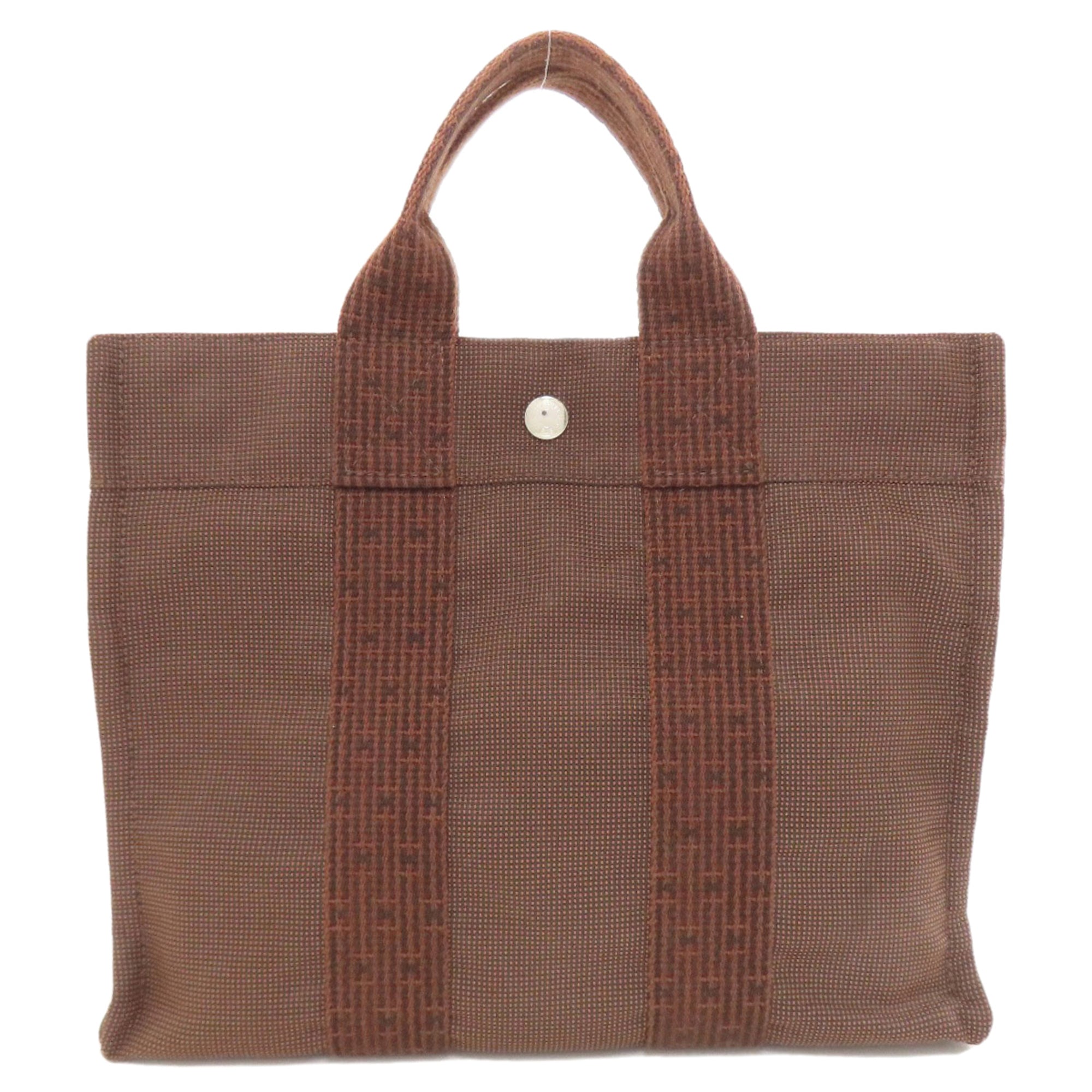 Hermes Brown Canvas Handbag (Pre-Owned)