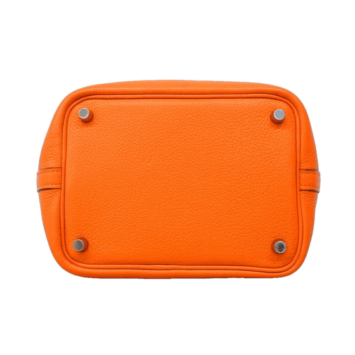 Hermes Orange Taurillon Clemence Leather Handbag (Pre-Owned)