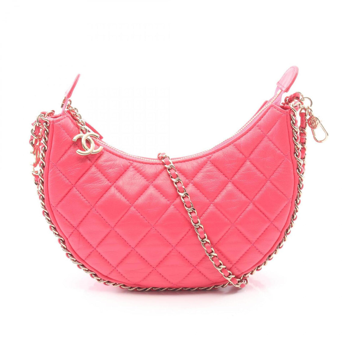 Chanel Matelasse Pink Leather Shoulder Bag (Pre-Owned)