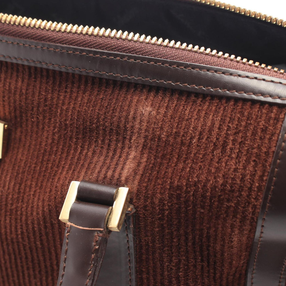 Salvatore Ferragamo Brown Leather Fabric Handbag (Pre-Owned)