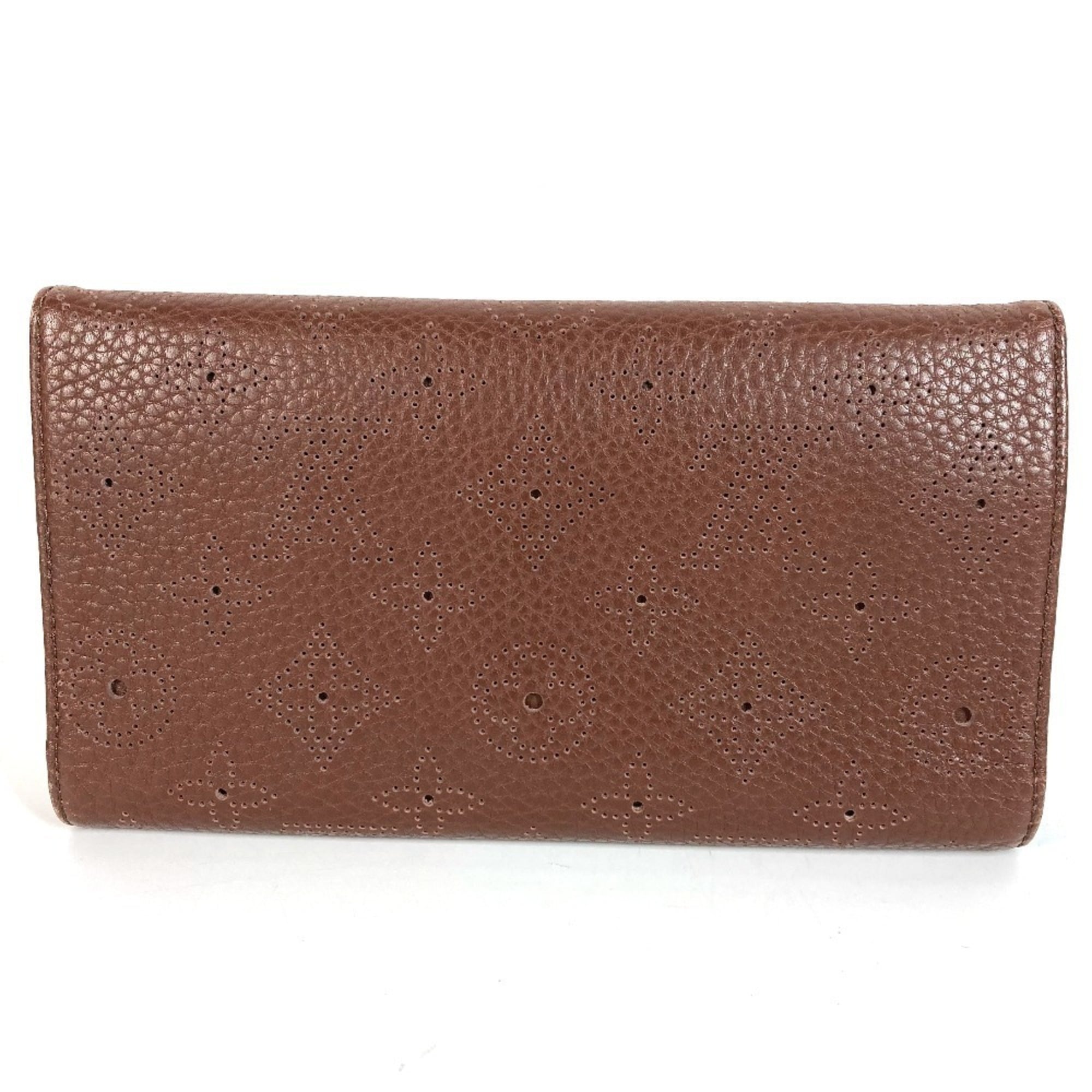 Louis Vuitton Brown Mahina Leather Long Wallet (Tri-Fold) (Pre-Owned)
