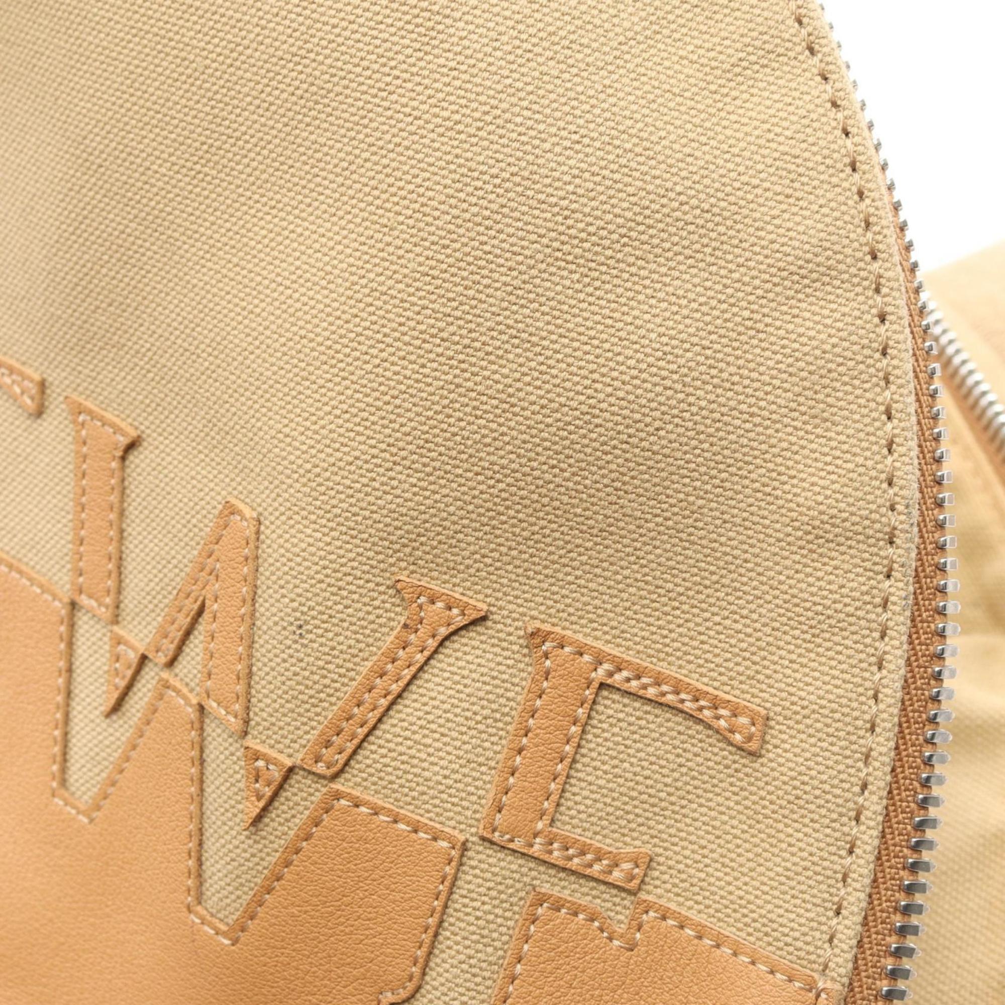 Loewe Beige Canvas Leather Backpack (Pre-Owned)