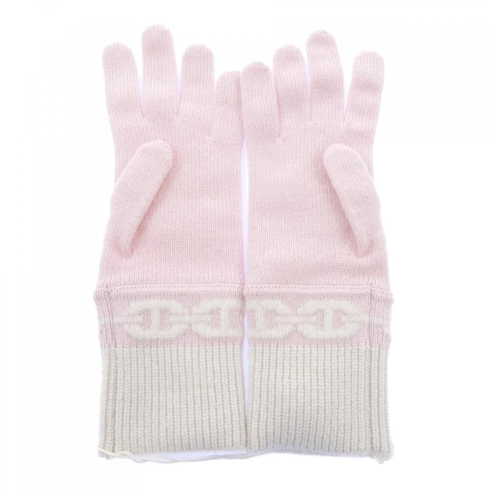 Hermes Beige Pink Cashmere Warm Gloves (Pre-Owned)