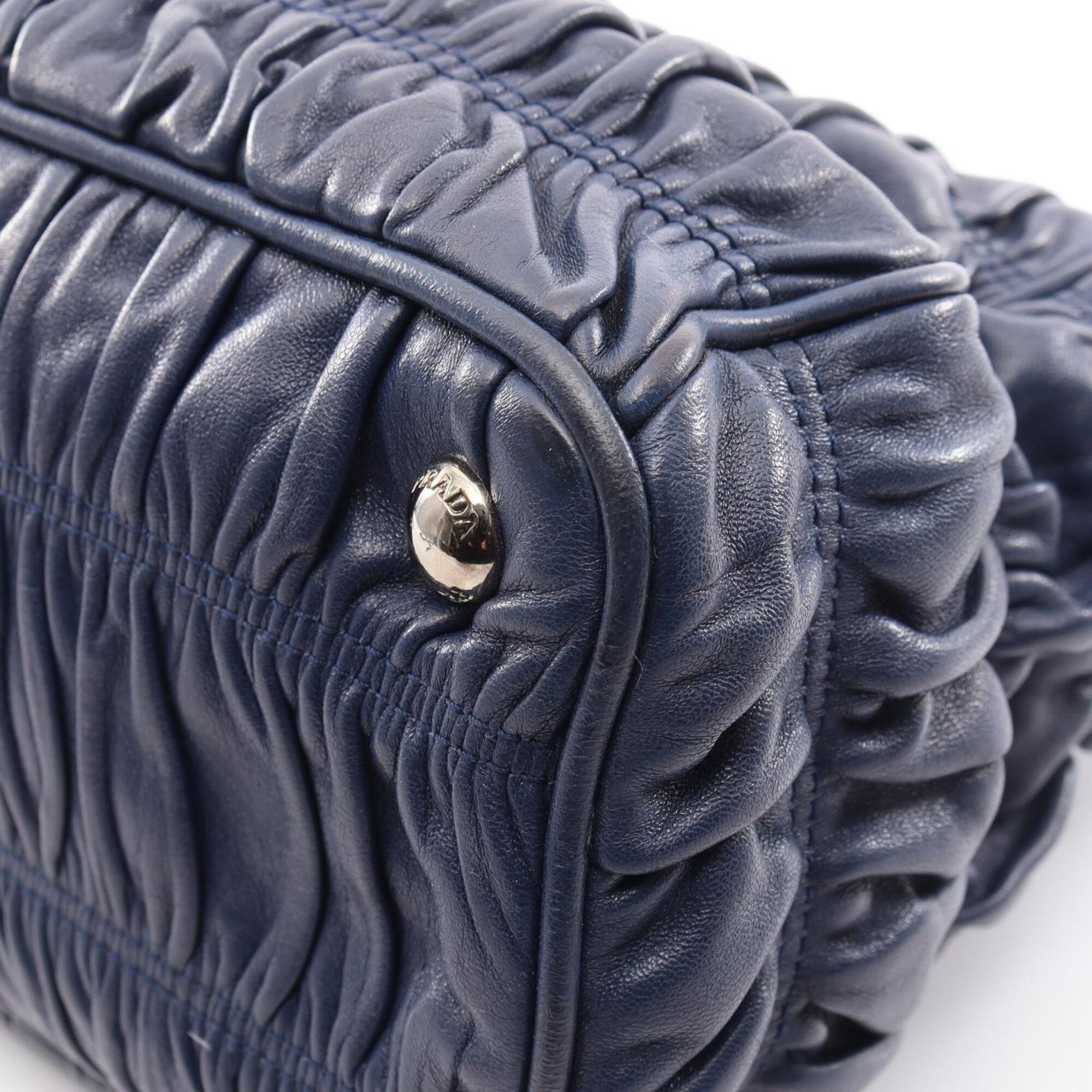 Prada Navy Leather Handbag (Pre-Owned)