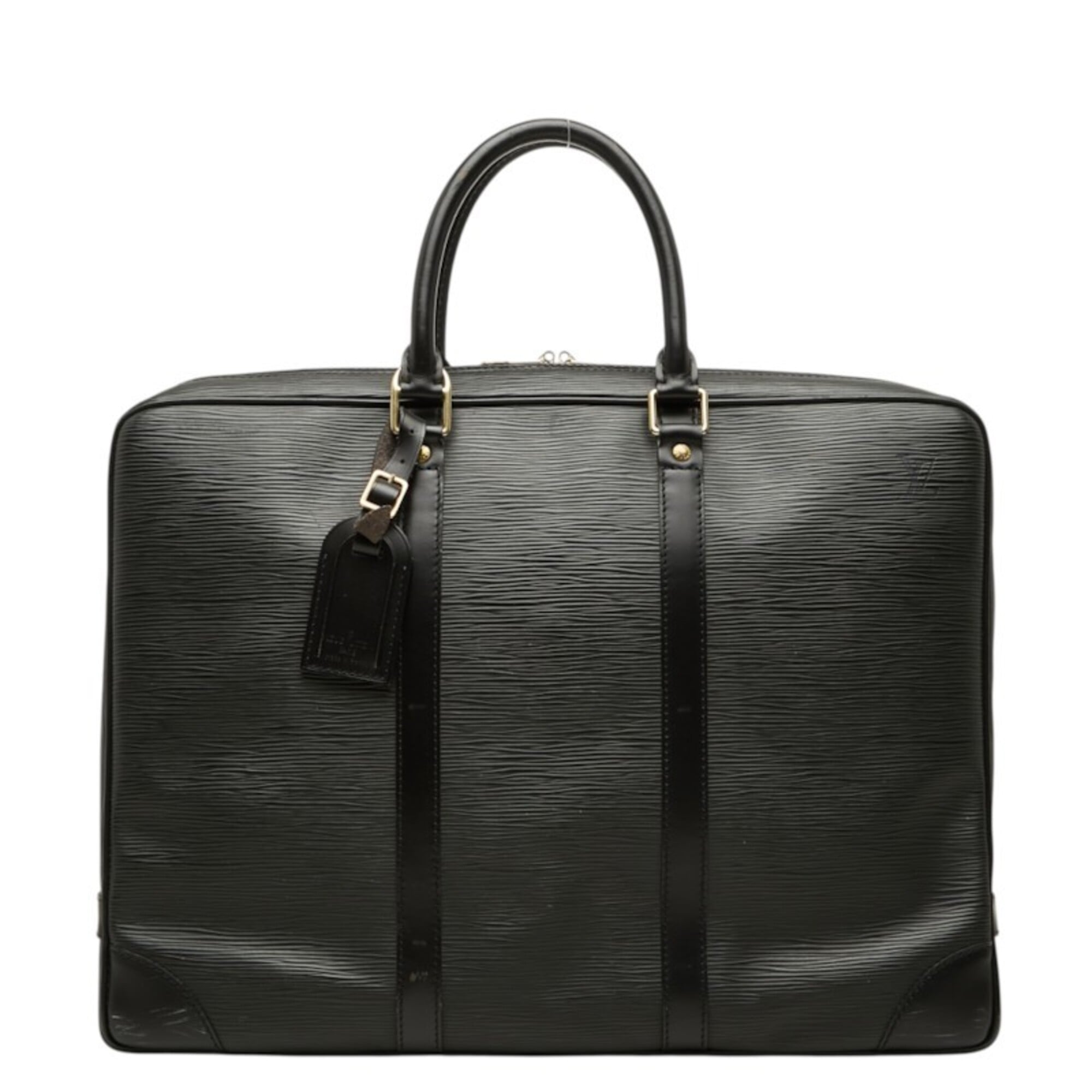 Louis Vuitton Black Noir Leather Briefcase Handbag (Pre-Owned)