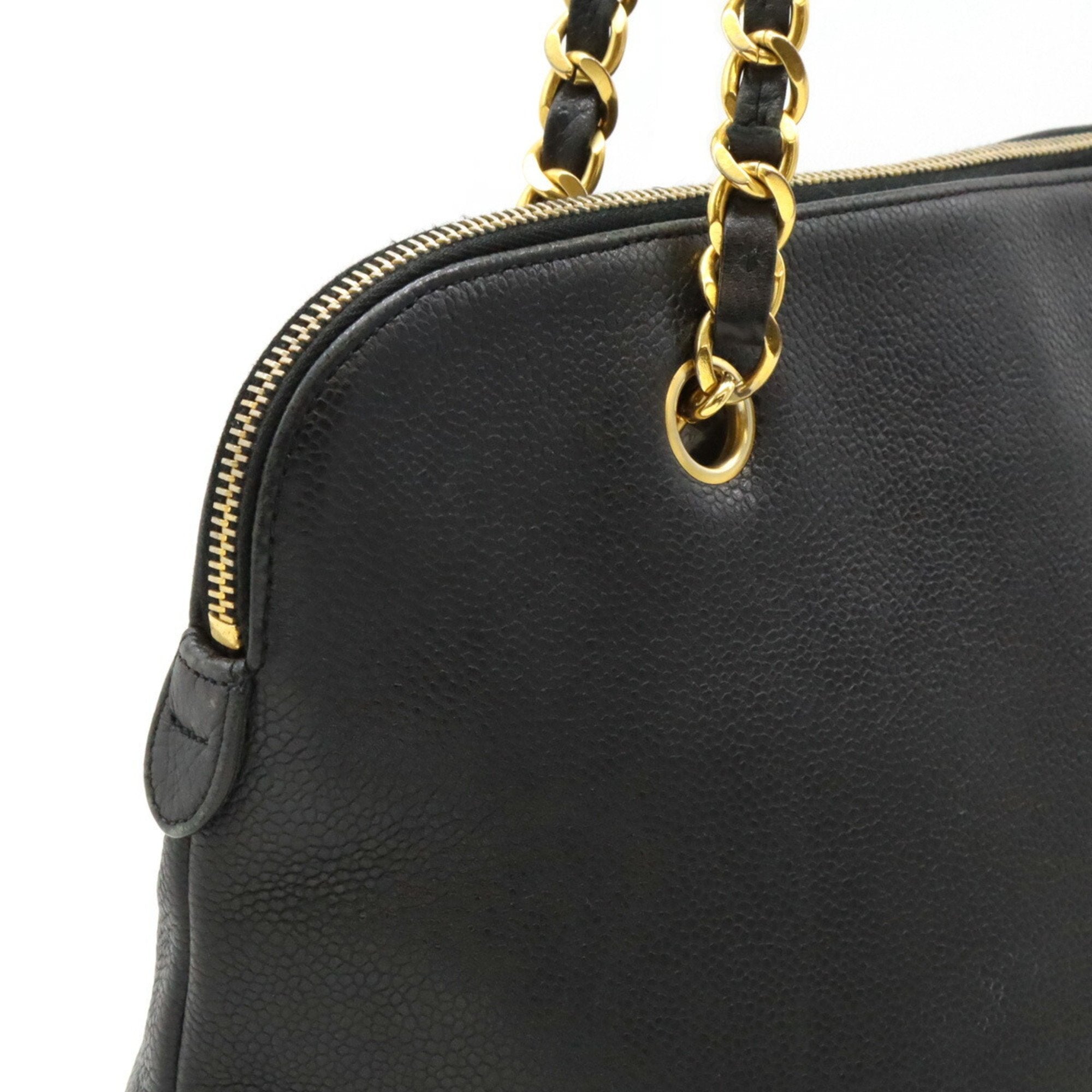 Chanel Caviar Skin Black Caviar Leather Shoulder Bag Tote Bag (Pre-Owned)