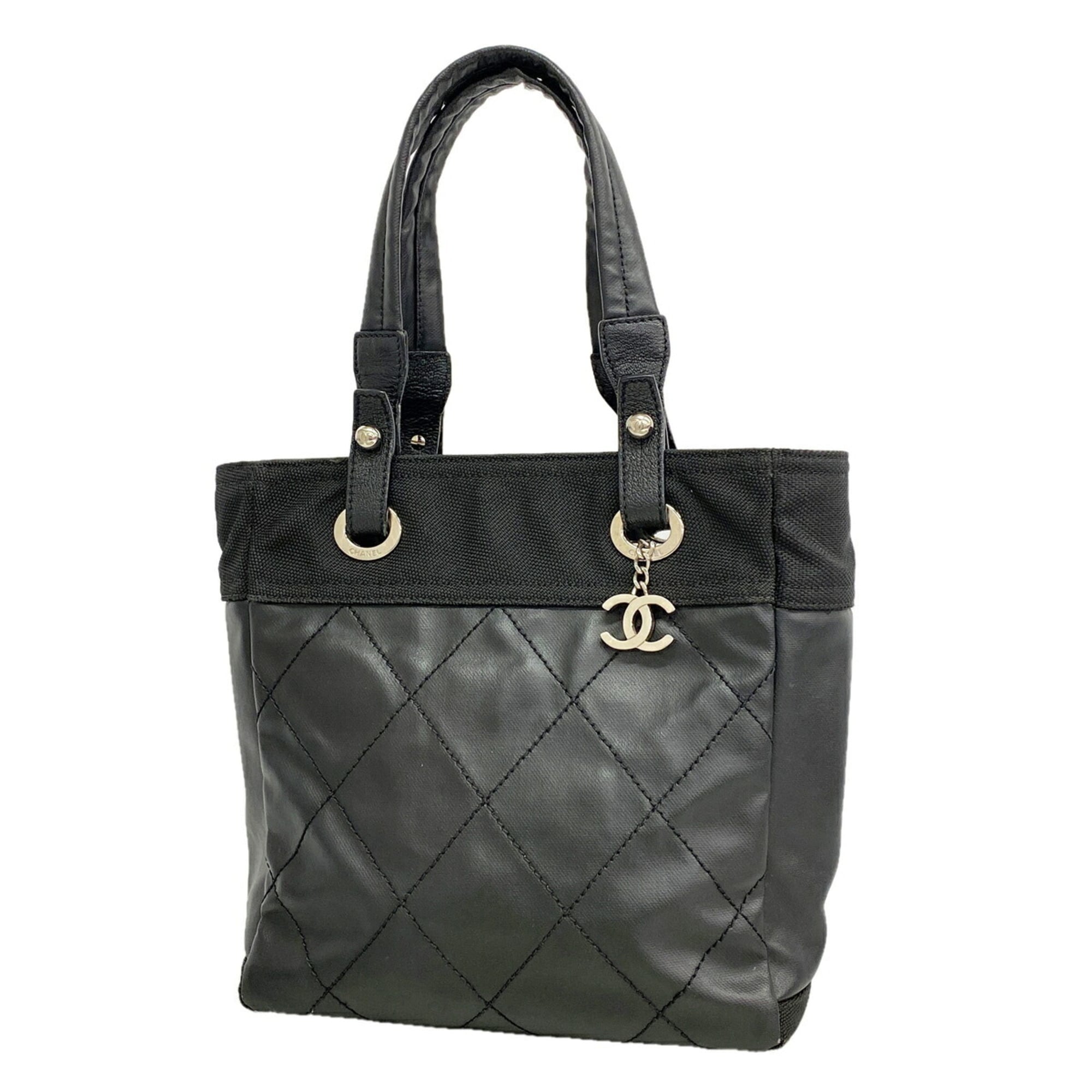 Chanel Black Canvas Tote Bag (Pre-Owned)