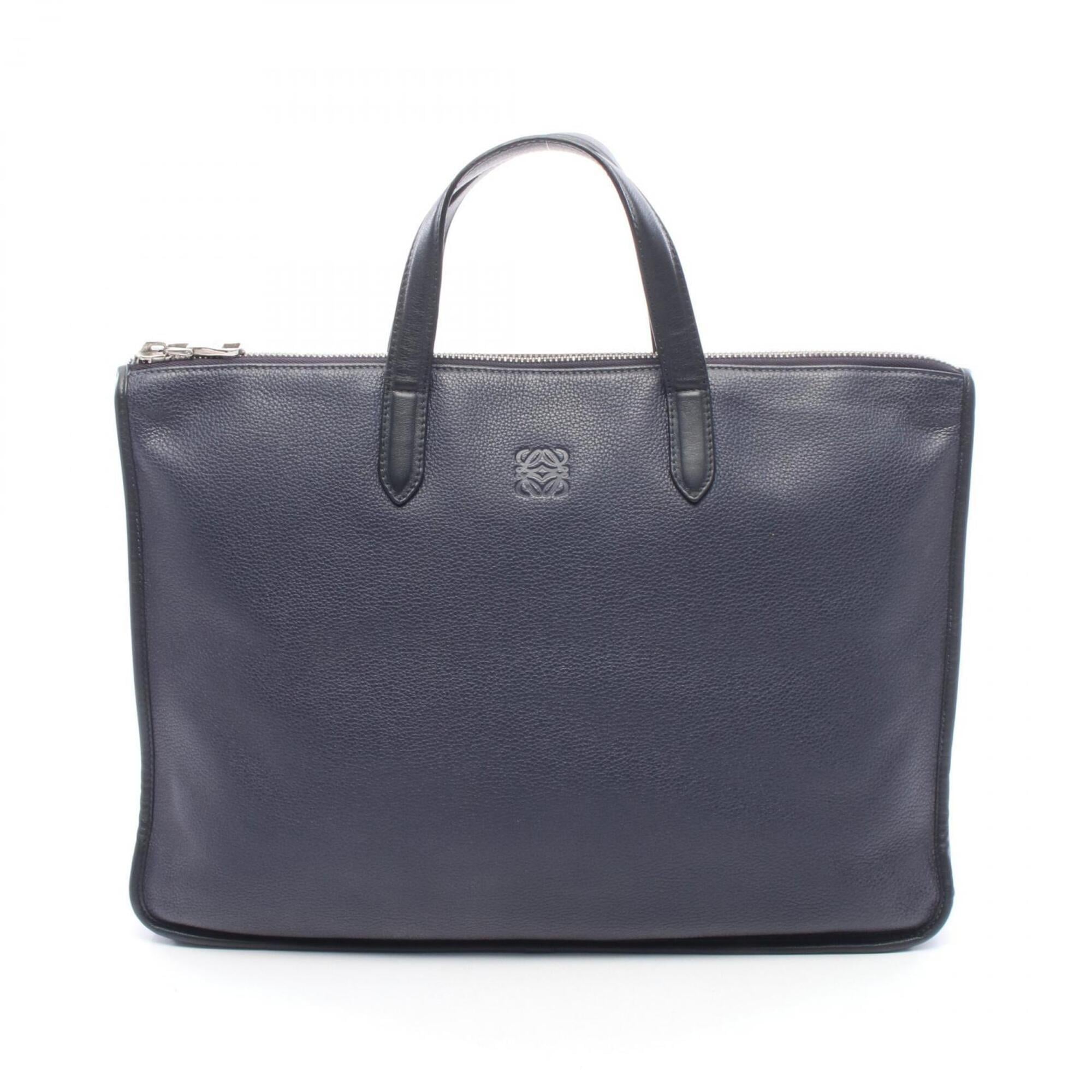 Loewe Black Navy Leather Briefcase Handbag (Pre-Owned)
