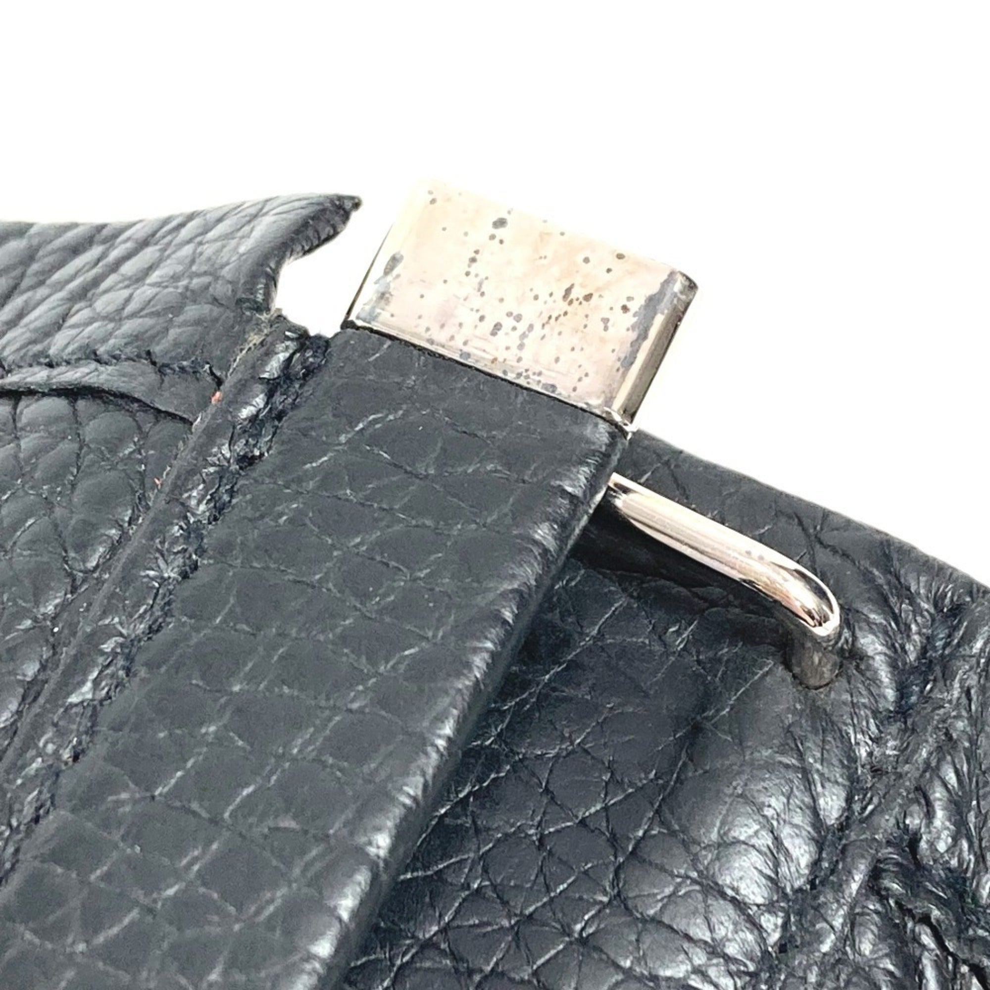 Hermes Black Leather Clutch Bag Pouch (Pre-Owned)