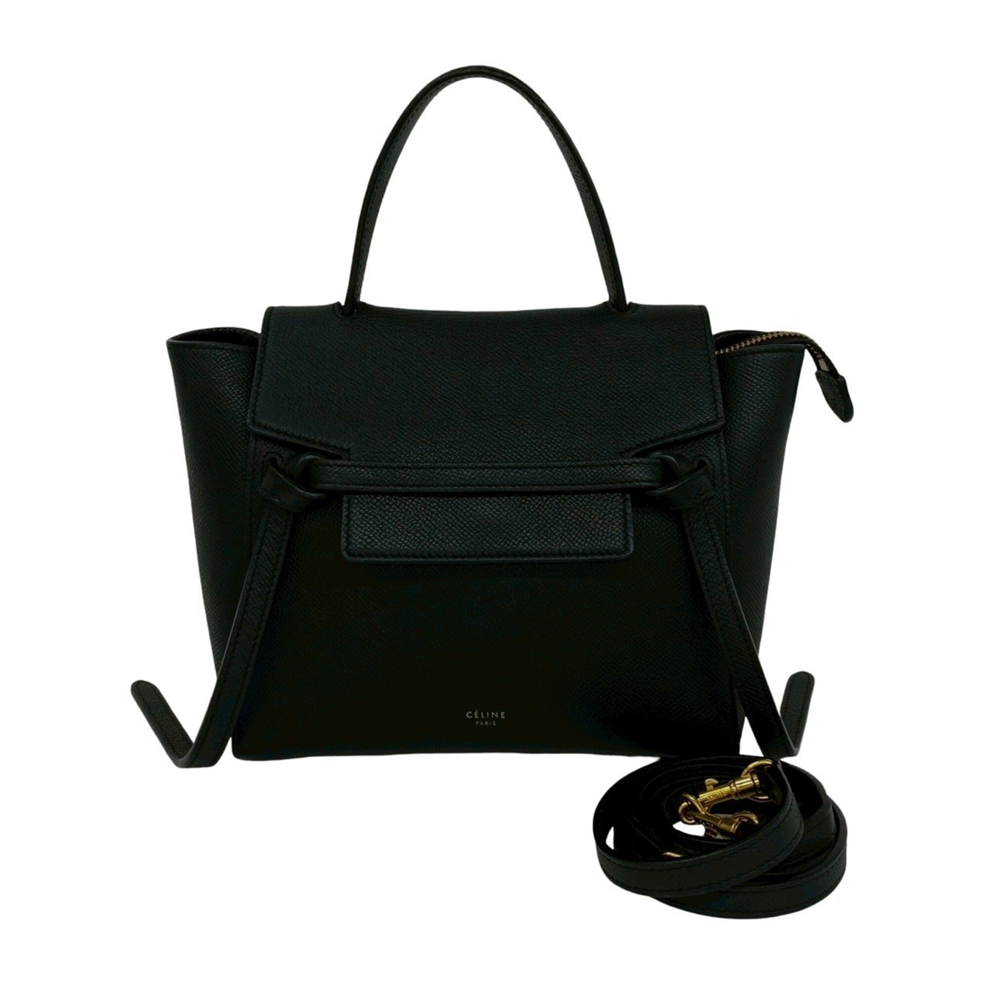 Celine Black Leather Handbag Shoulder Bag (Pre-Owned)