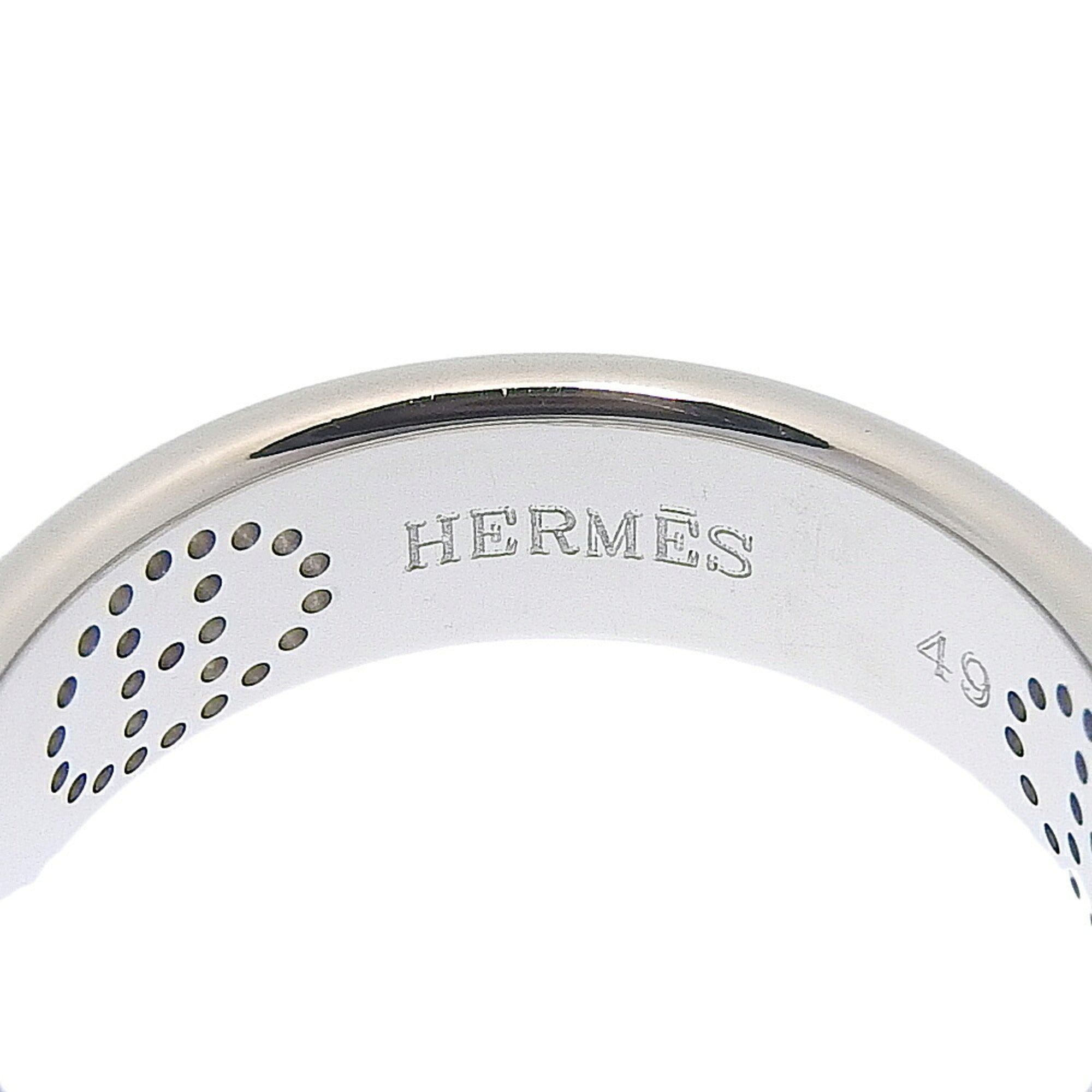 Hermes White Gold White Gold (18K) Band Ring (Pre-Owned)