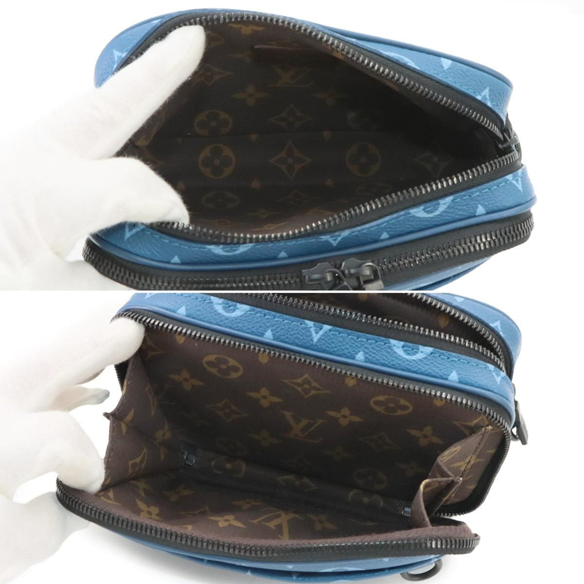 Louis Vuitton Blue Monogram Canvas Shoulder Bag (Pre-Owned)