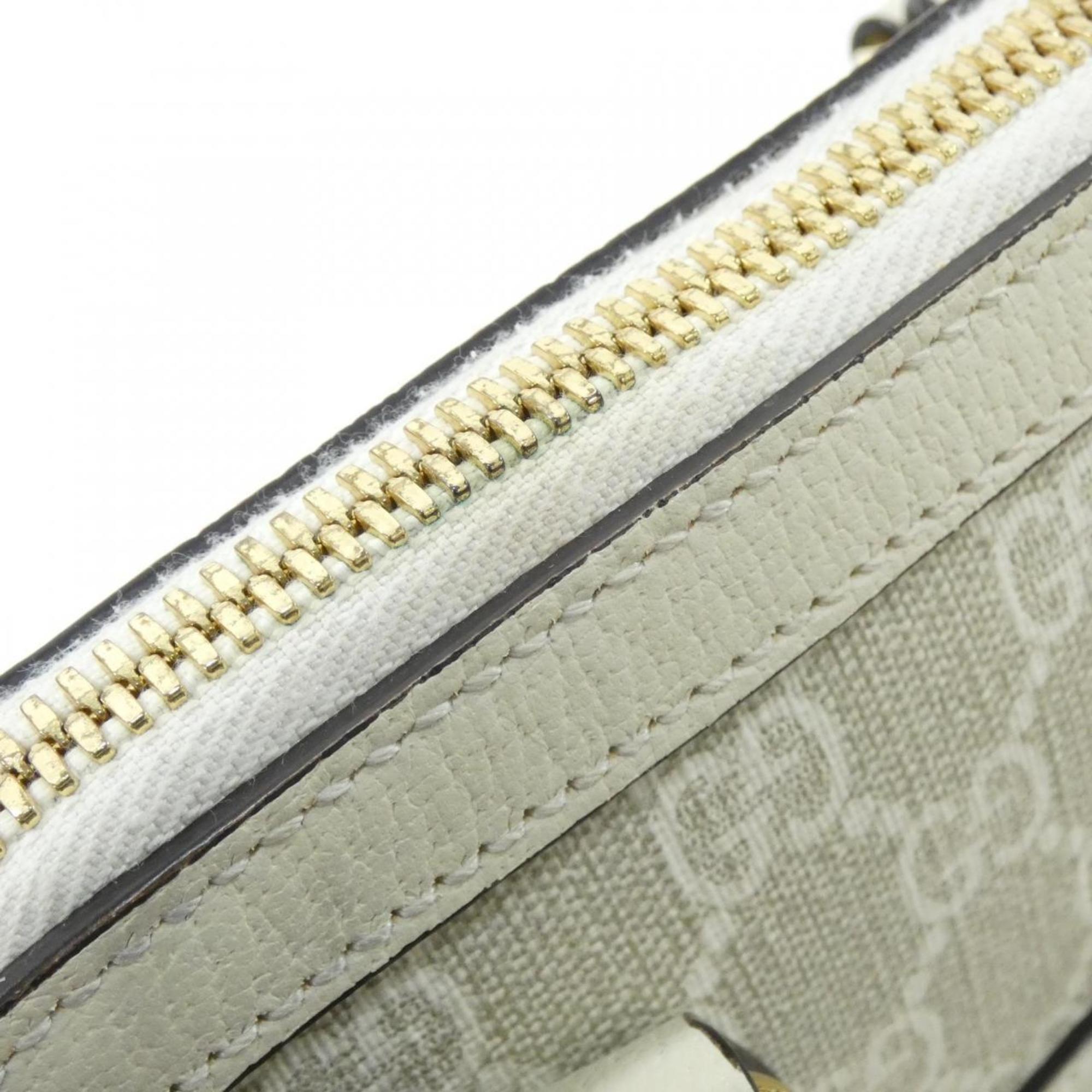 Gucci Horsebit Beige White Gg Supreme Handbag (Pre-Owned)