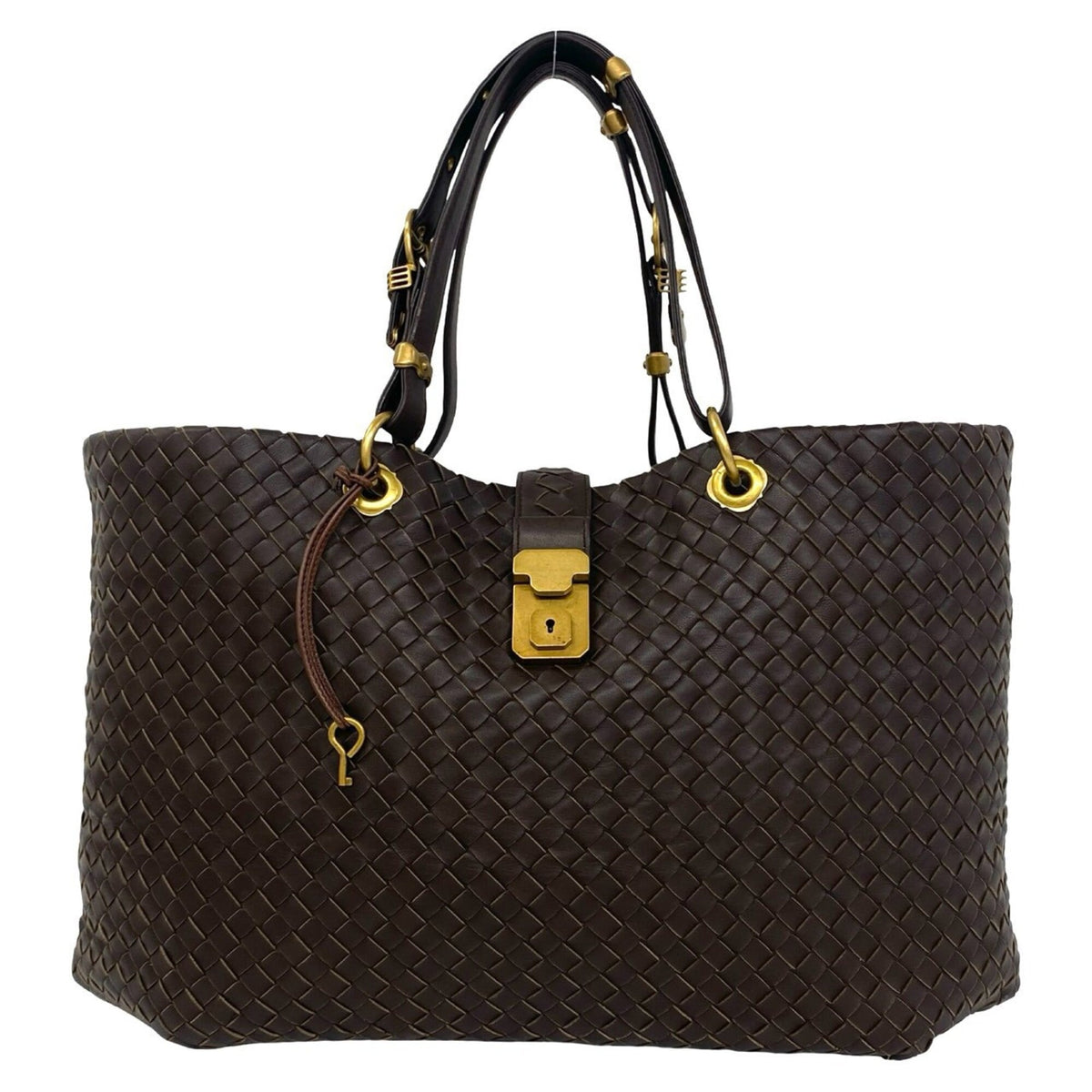 Bottega Veneta Brown Leather Handbag Tote Bag (Pre-Owned)