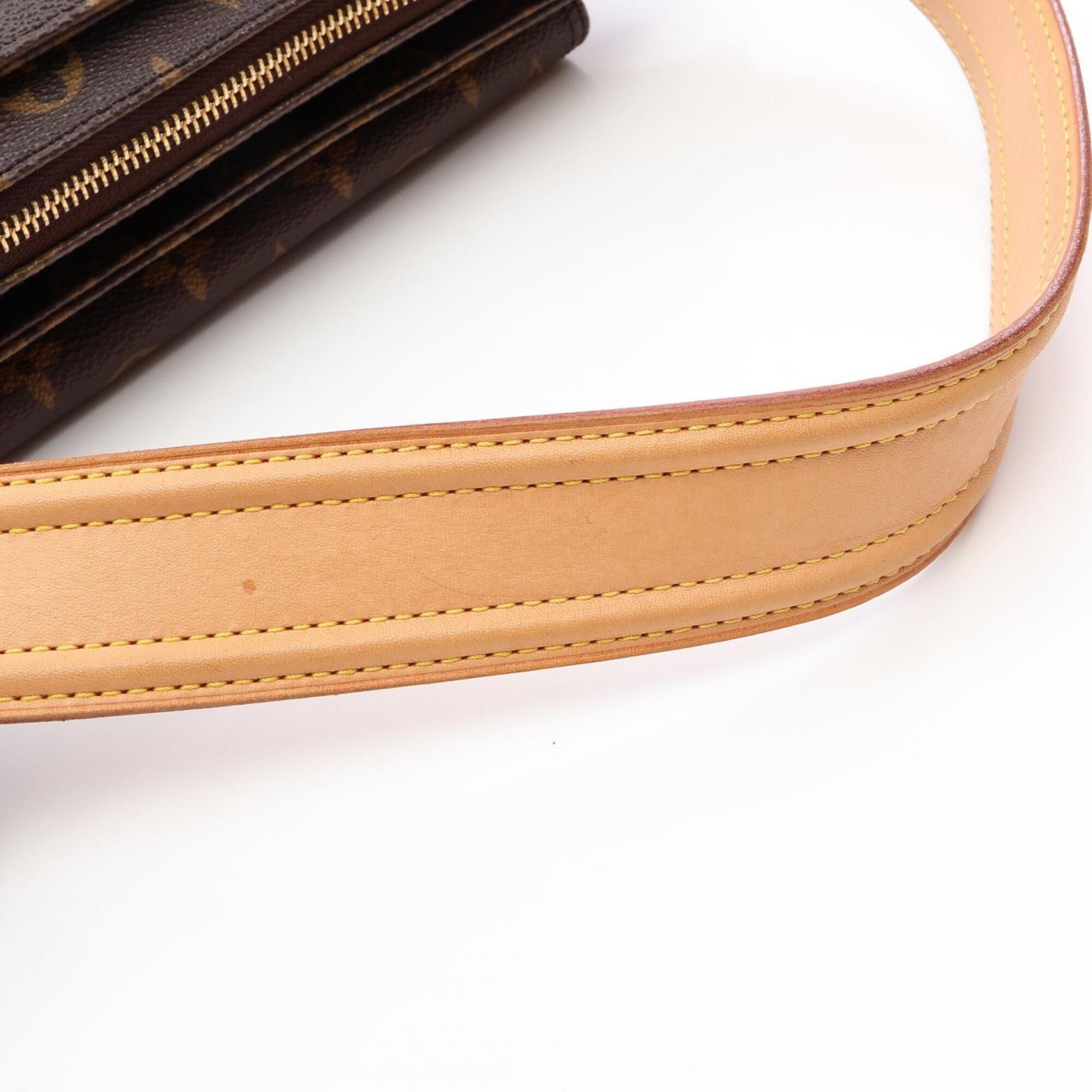 Louis Vuitton Brown Pvc Coated Canvas Leather Handbag Shoulder Bag (Pre-Owned)