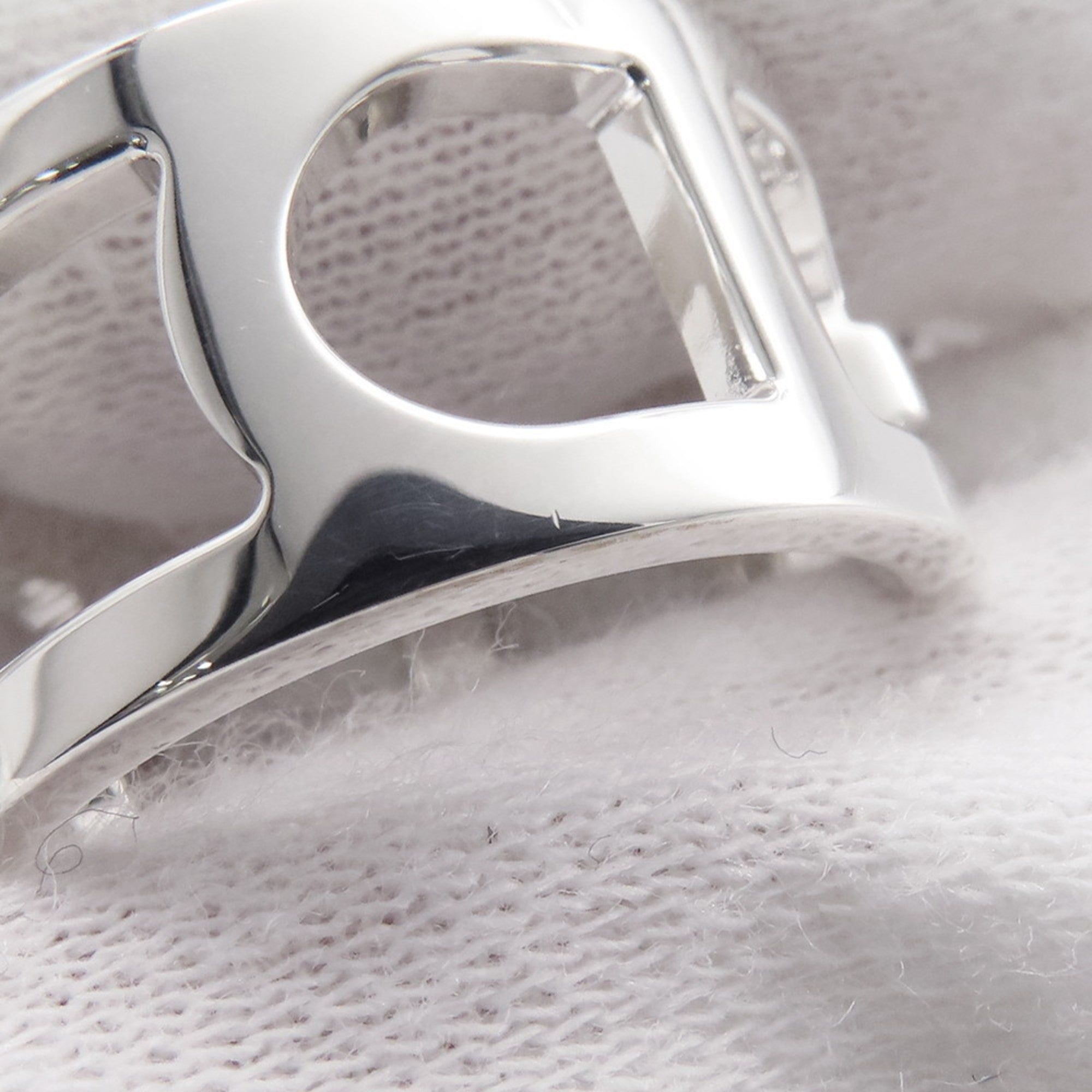 Hermes Silver 925 Band Ring (Pre-Owned)
