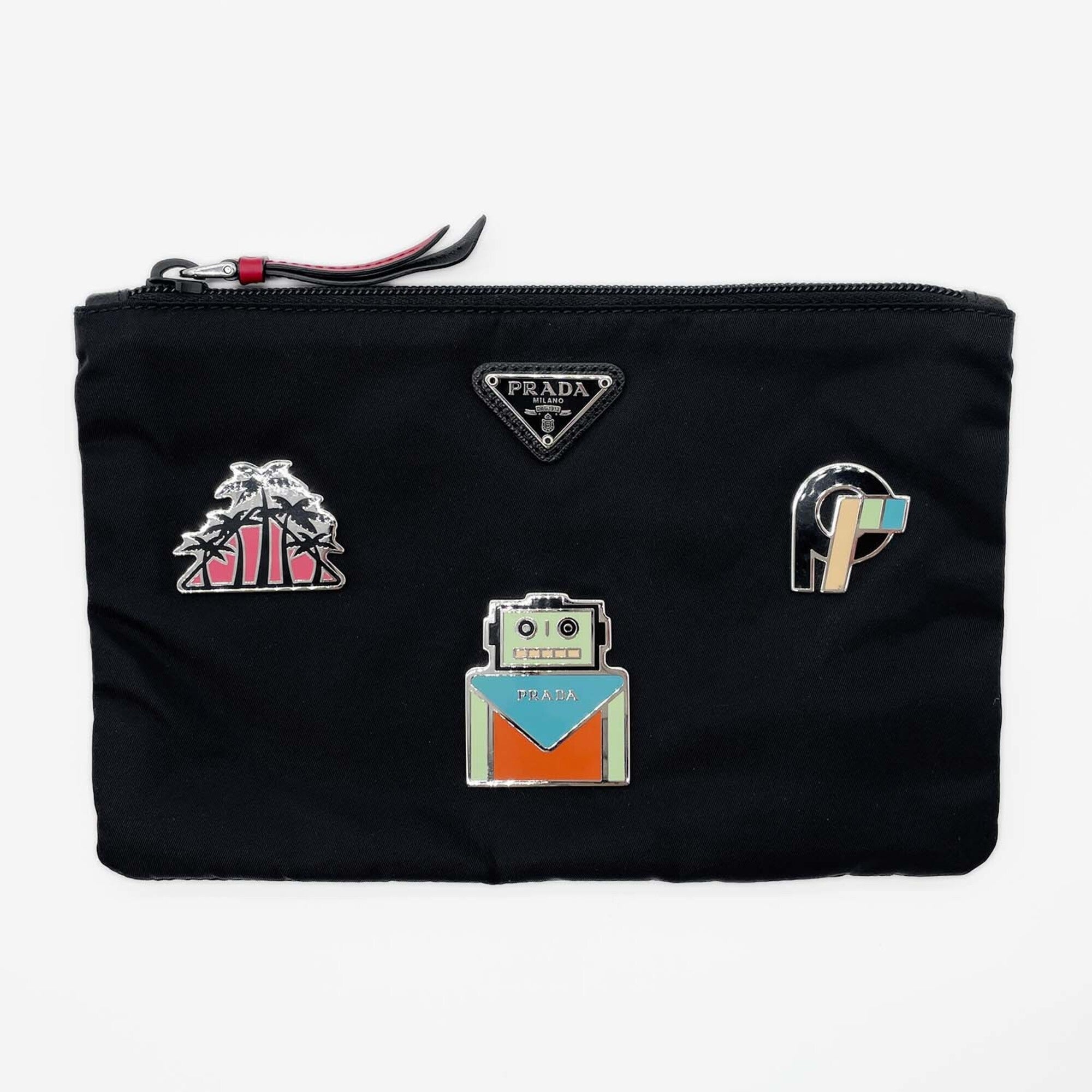 Prada Black Nylon Clutch Bag Pouch (Pre-Owned)
