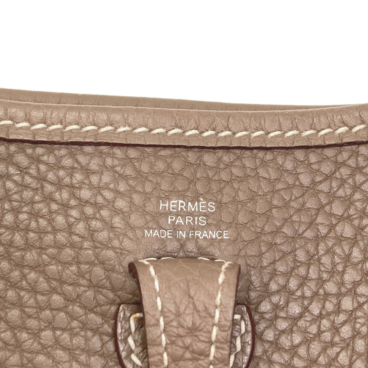 Hermes Etoupe Gray Taurillon Clemence Leather Shoulder Bag (Pre-Owned)