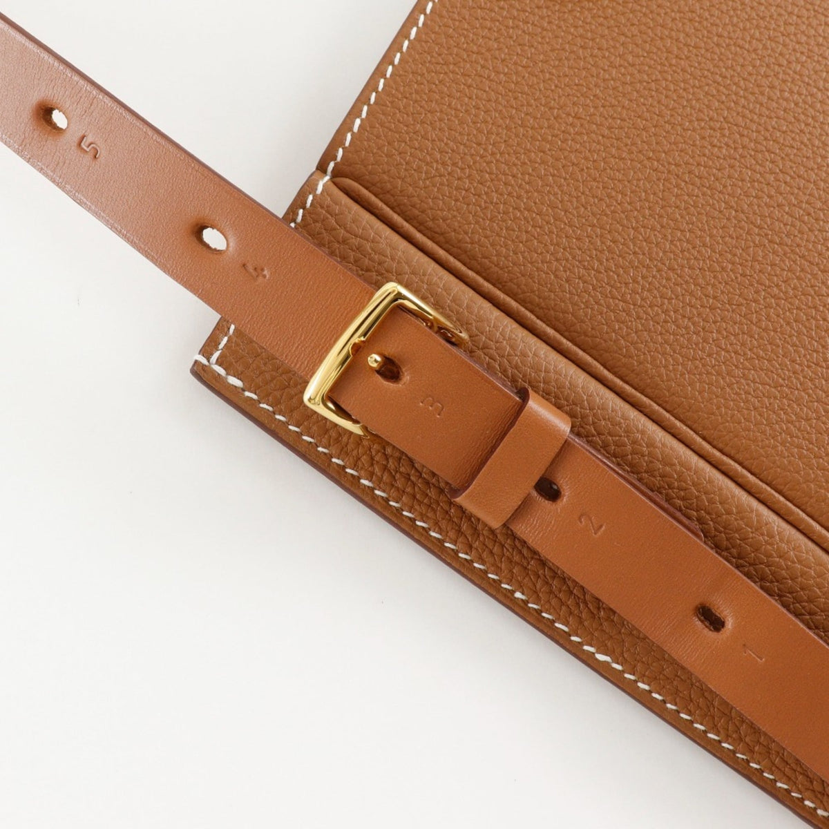 Hermes Brown Gold Brown Togo Leather Shoulder Bag (Pre-Owned)