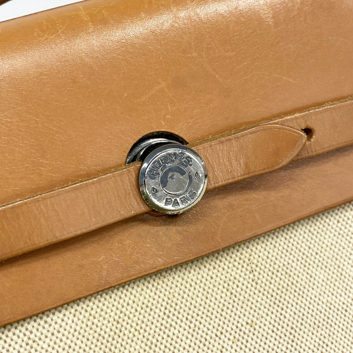 Hermes Natural Toile H Handbag (Pre-Owned)