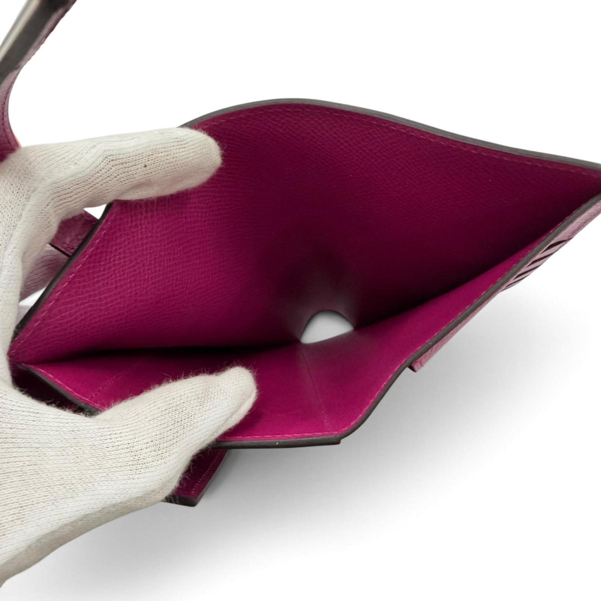 Hermes Rose Purple Epsom Leather Wallet (Tri-Fold) (Pre-Owned)
