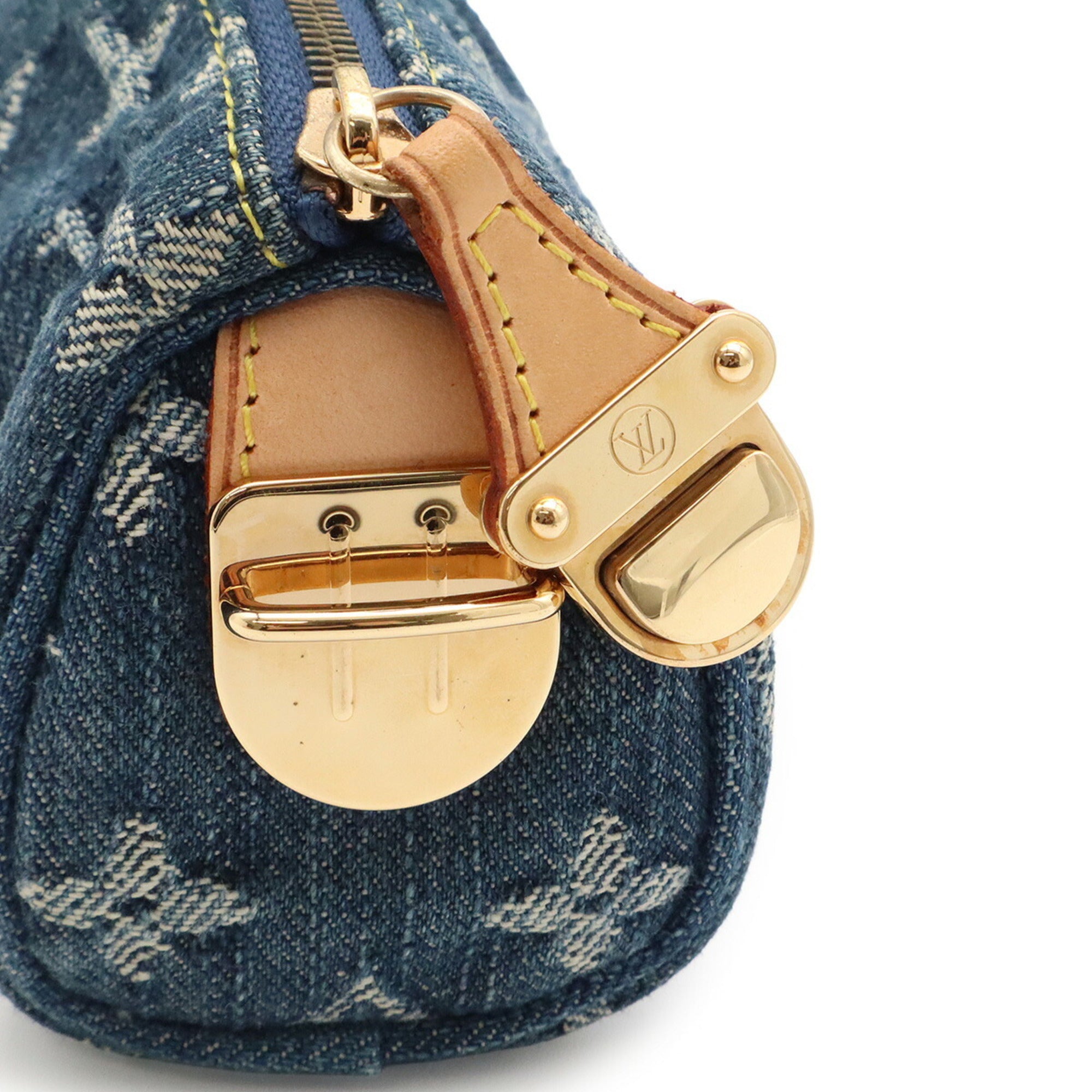 Louis Vuitton Monogram Denim Blue Monogram Denim Handbag (Pre-Owned)