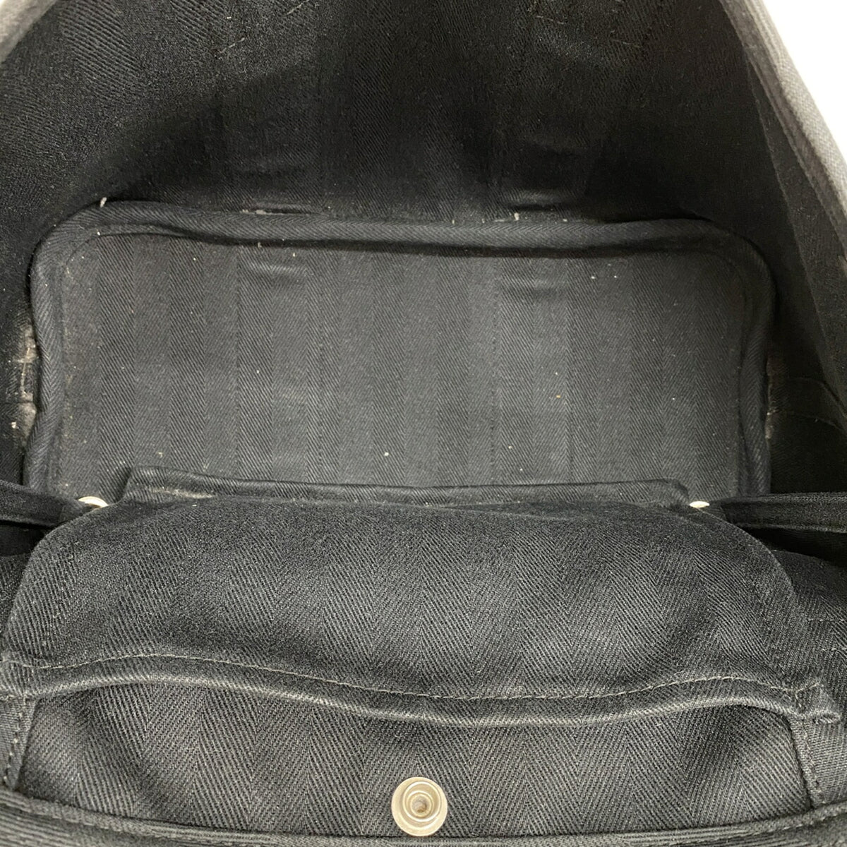 Hermes Black Toile Chevron Tote Bag (Pre-Owned)
