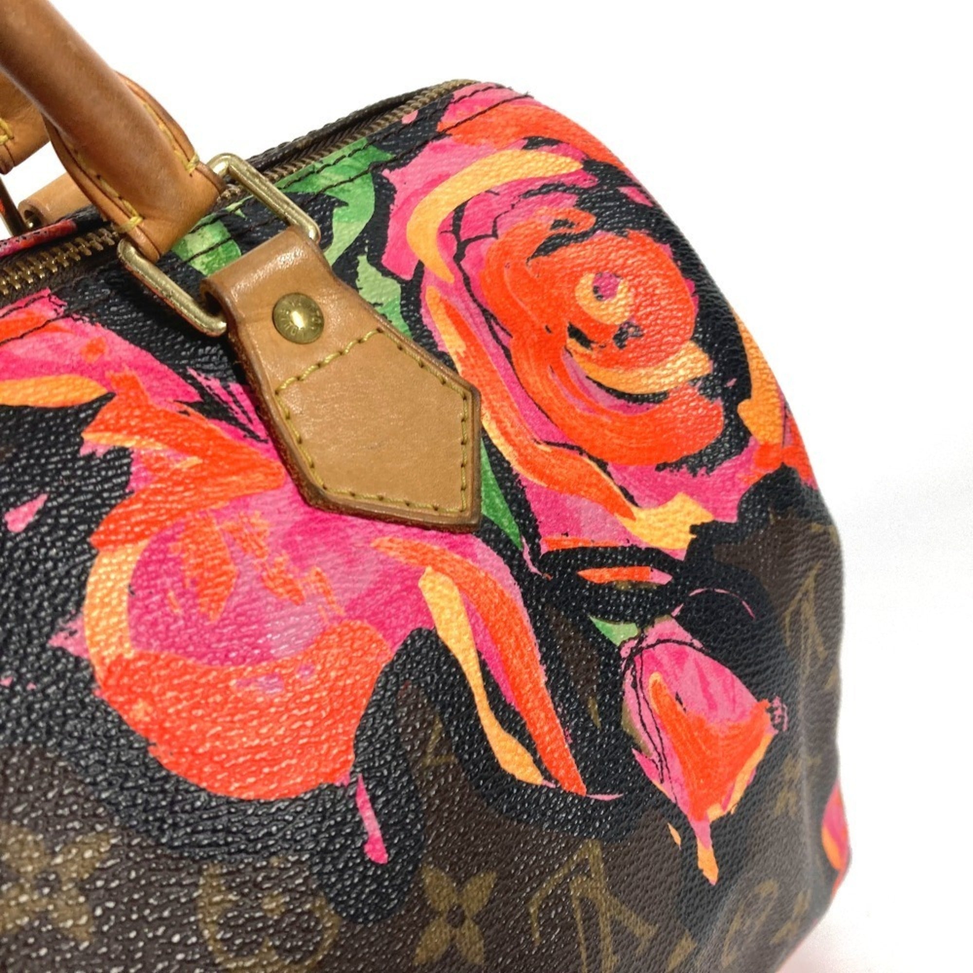 Louis Vuitton Brown Pink Canvas Boston Bag Handbag (Pre-Owned)
