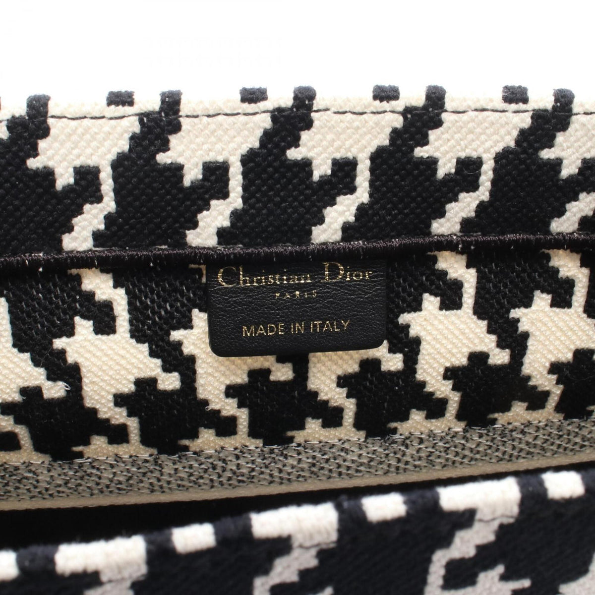 Christian Dior Black White Canvas Handbag Tote Bag (Pre-Owned)