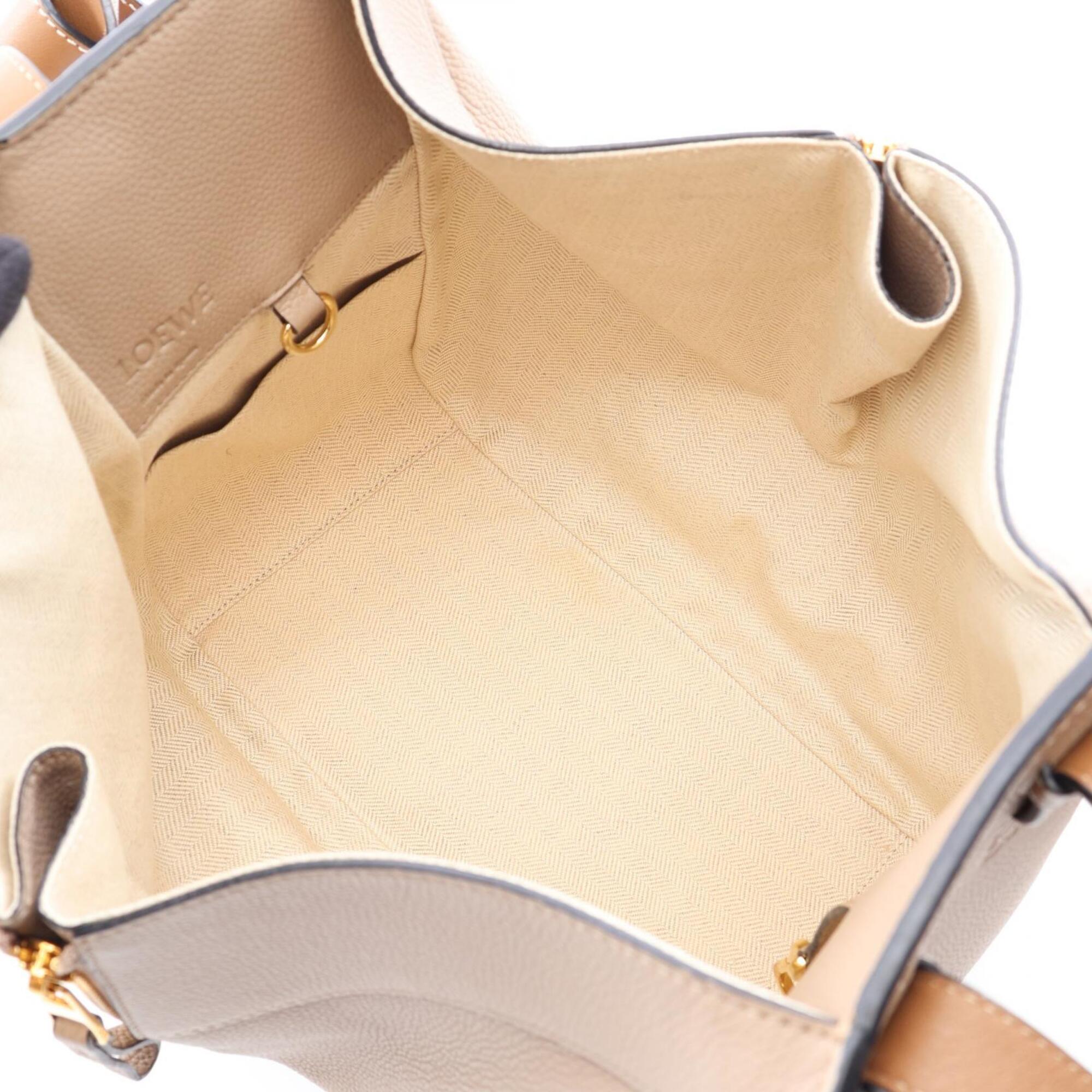 Loewe Beige Brown Leather Handbag (Pre-Owned)