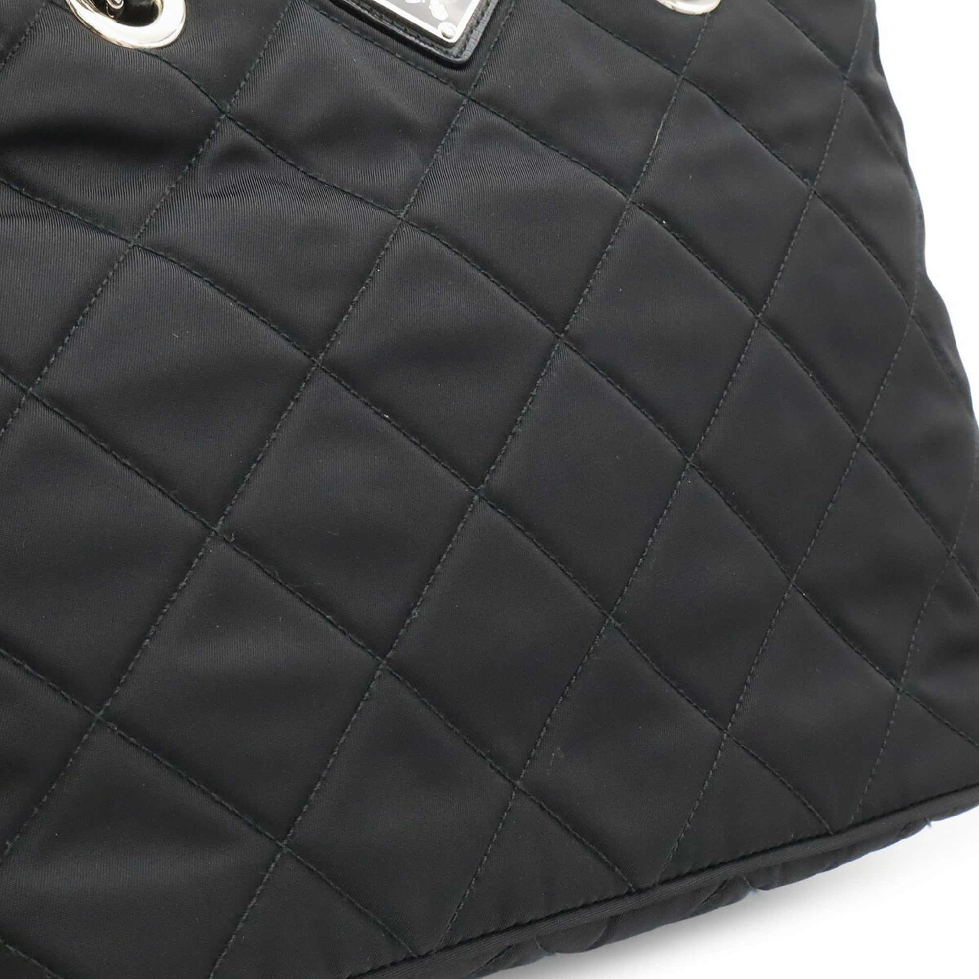 Prada Black Nero Nylon Leather Shoulder Bag (Pre-Owned)
