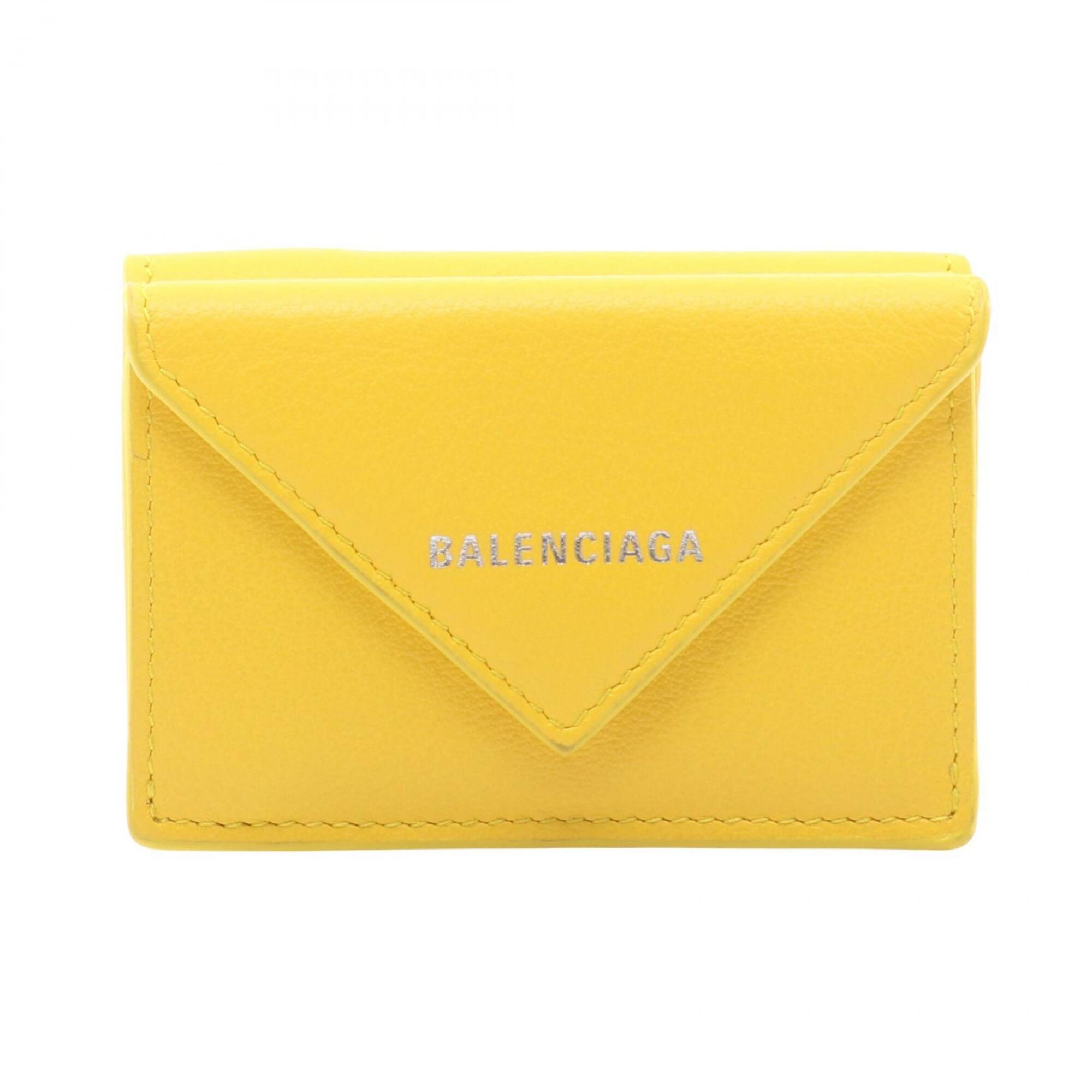 Balenciaga Yellow Leather Wallet (Tri-Fold) (Pre-Owned)