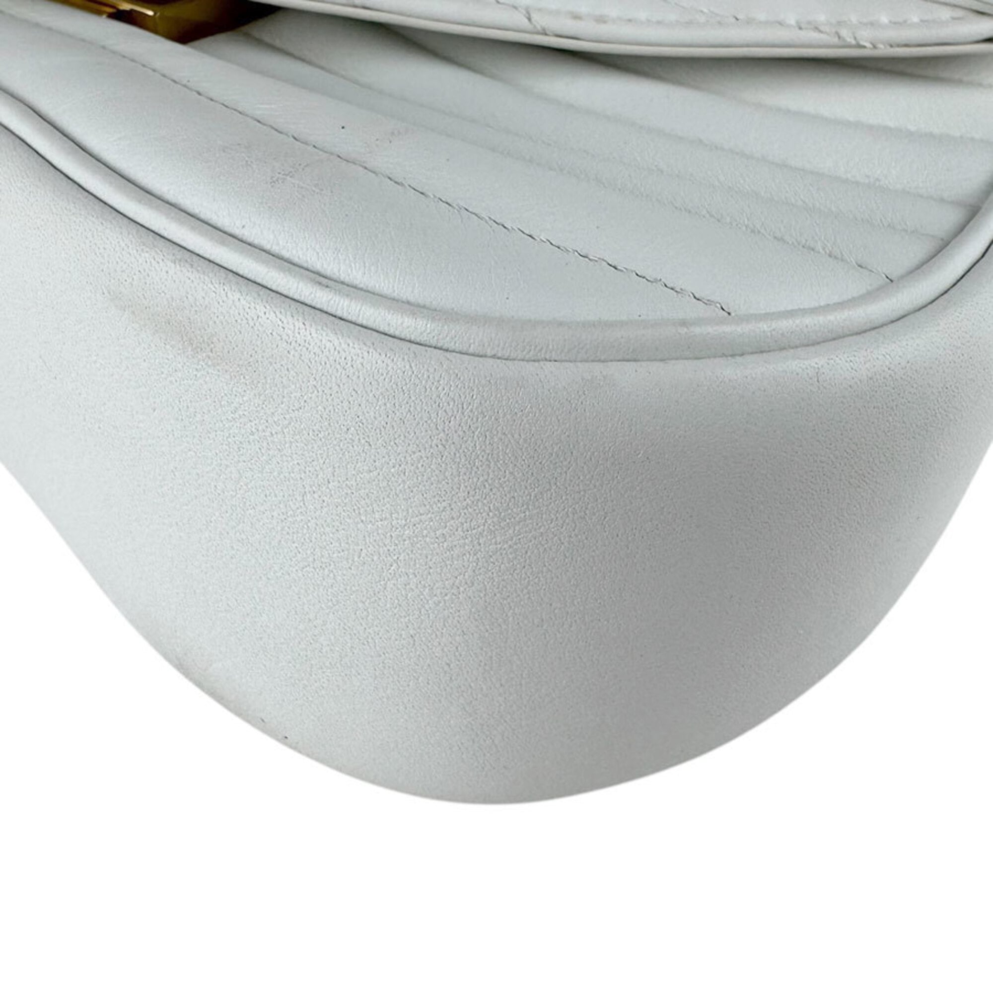 Louis Vuitton Light Gray White Leather Shoulder Bag (Pre-Owned)