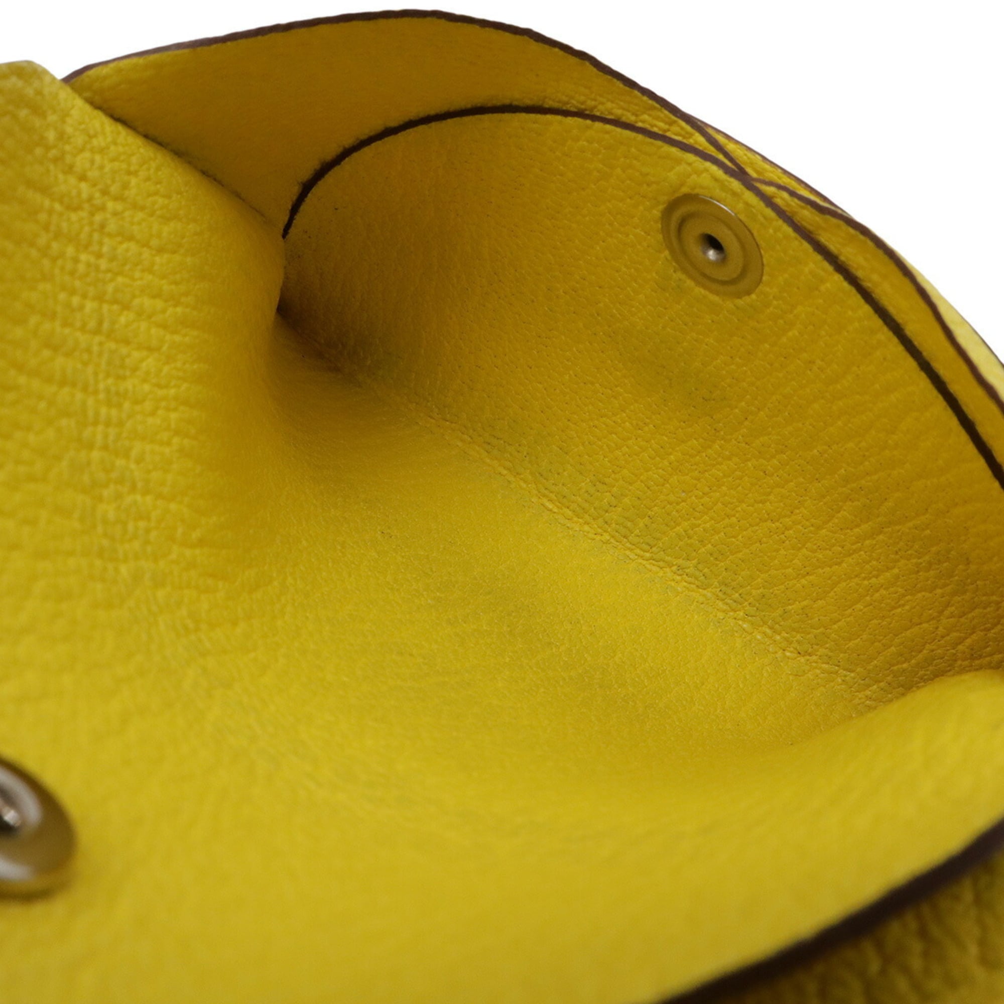 Hermes Yellow Chevre Leather Coin Purse/Coin Case (Pre-Owned)