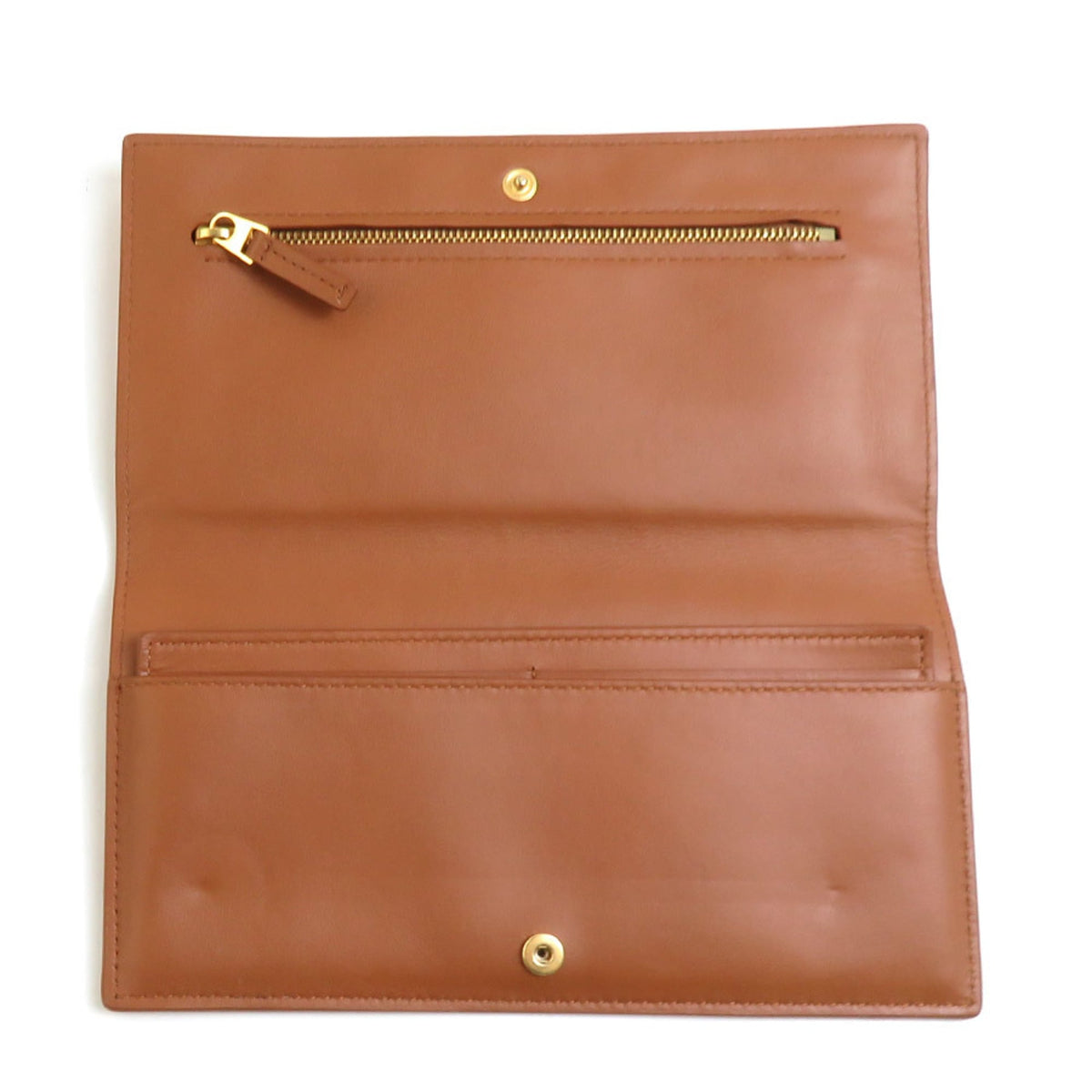 Bottega Veneta Orange Leather Long Wallet (Bi-Fold) (Pre-Owned)
