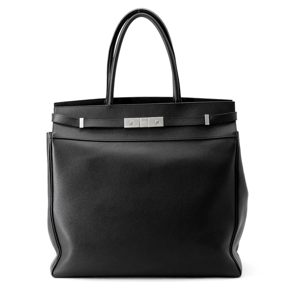 Yves Saint Laurent Black Leather Handbag Tote Bag (Pre-Owned)