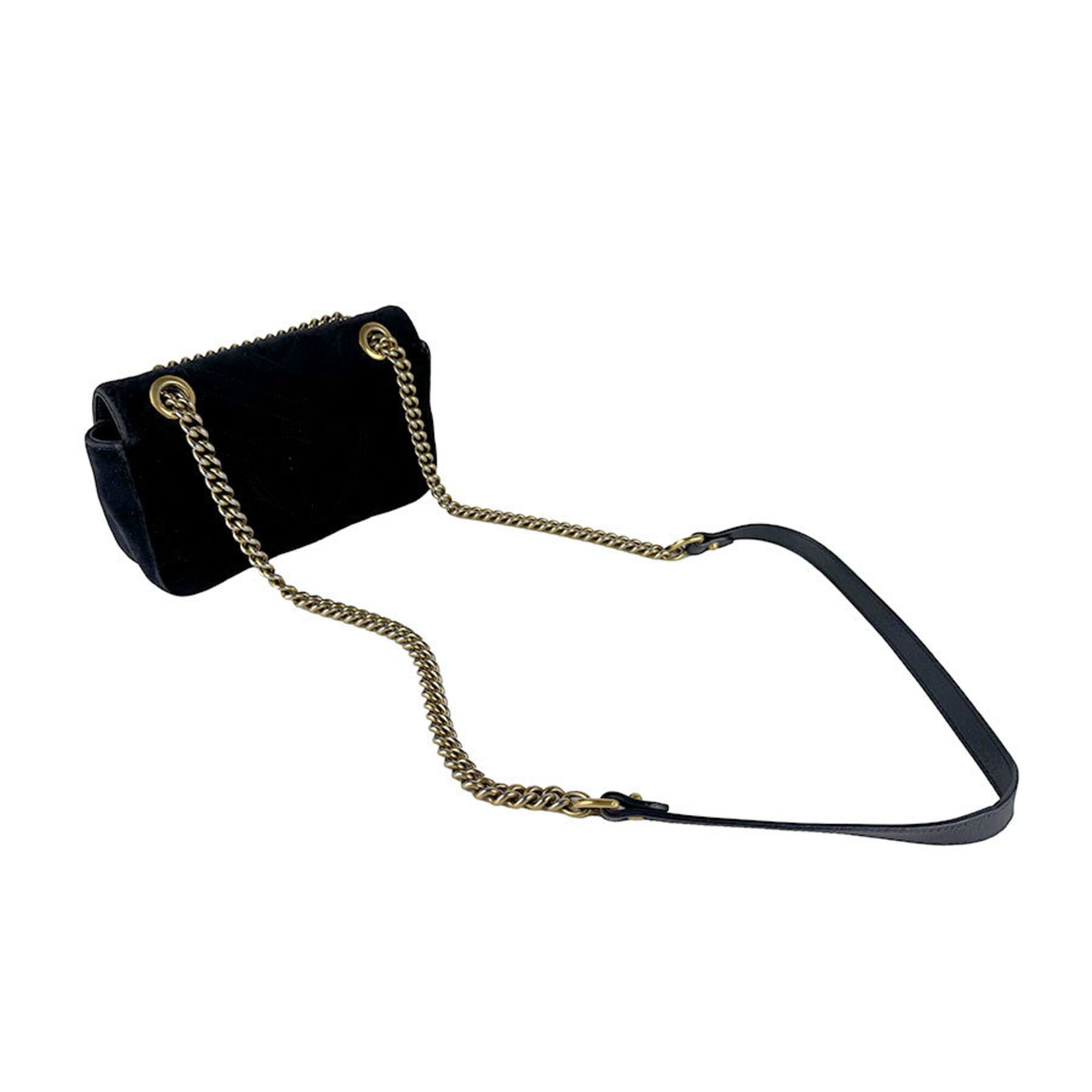 Gucci Black Velvet Shoulder Bag (Pre-Owned)