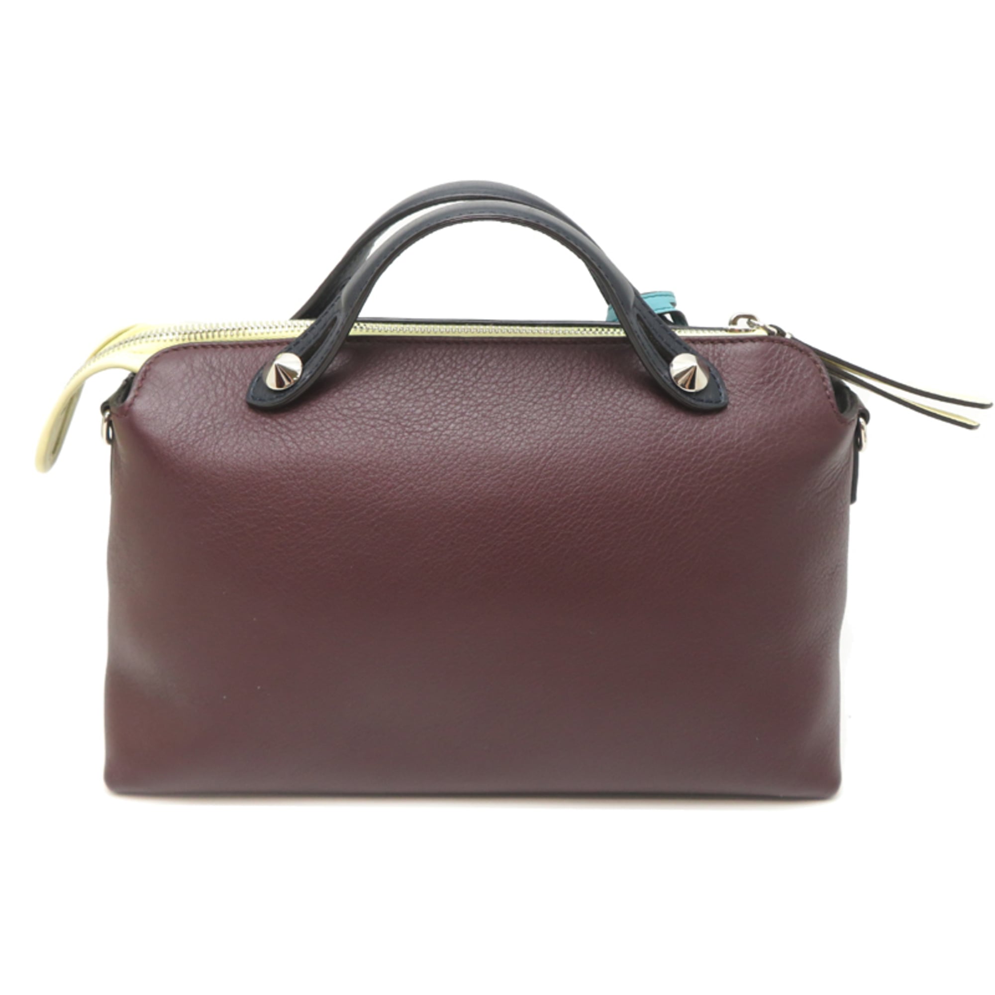 Fendi Black Bordeaux Yellow Leather Handbag (Pre-Owned)