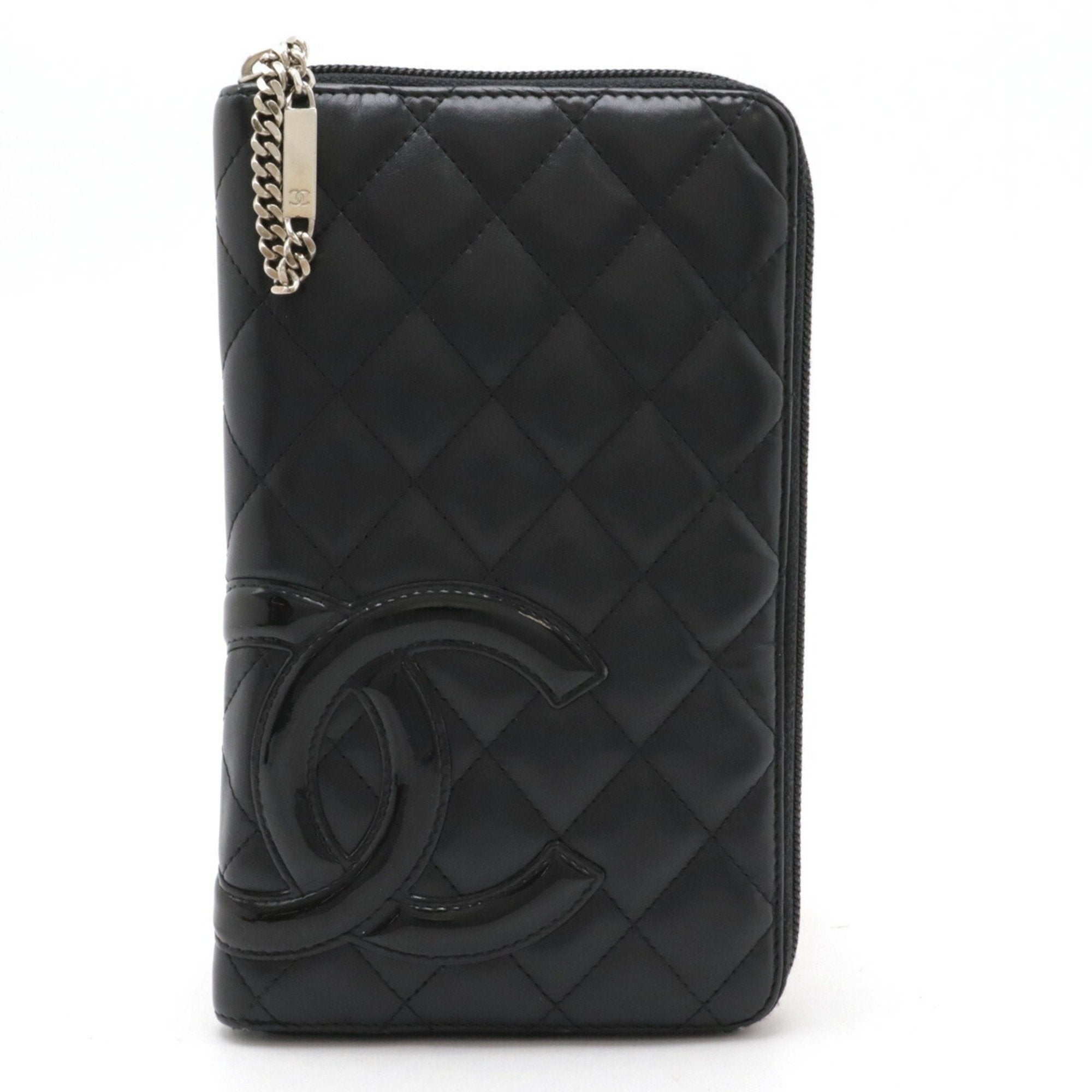 Chanel Black Pink Leather Long Wallet (Bi-Fold) (Pre-Owned)