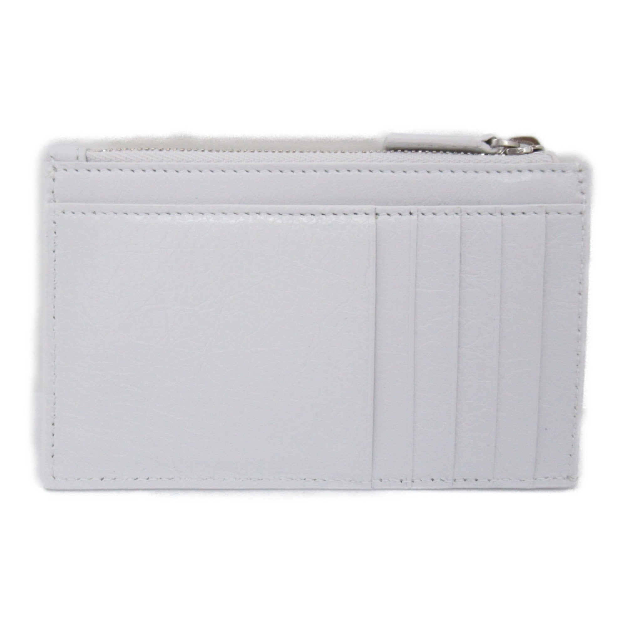 Balenciaga White Leather Card Wallet