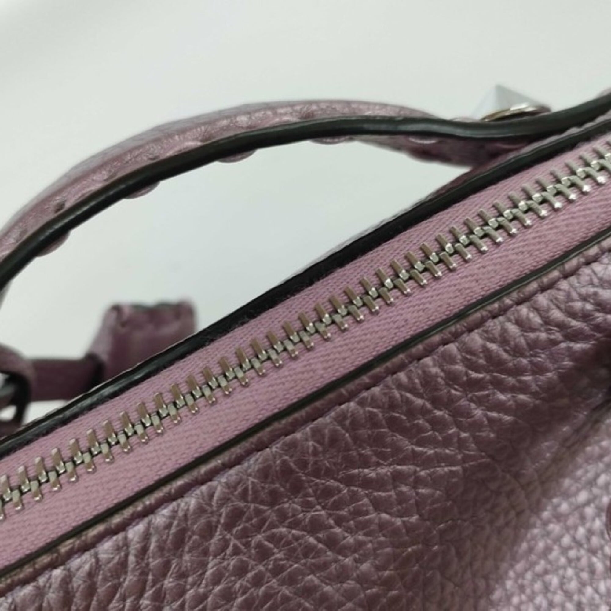 Fendi Metallic Purple Leather Handbag Shoulder Bag (Pre-Owned)