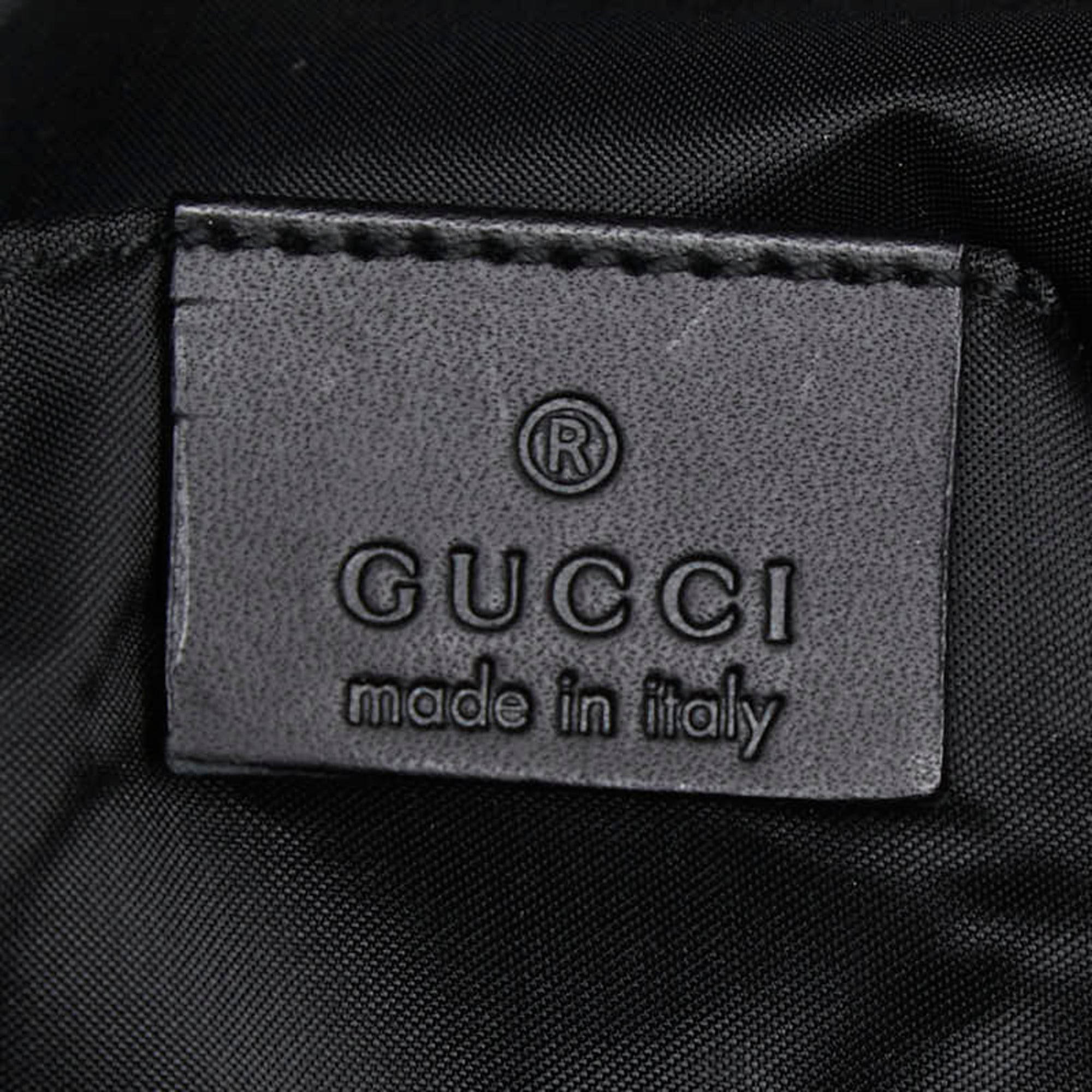 Gucci Black Nylon Leather Handbag Shoulder Bag (Pre-Owned)