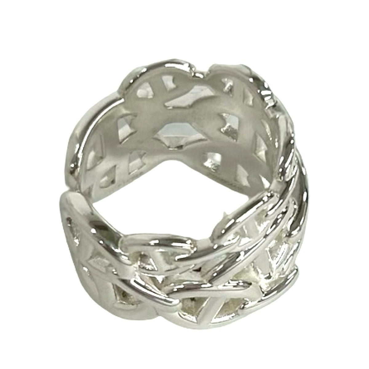 Hermes Silver Silver 925 Band Ring (Pre-Owned)