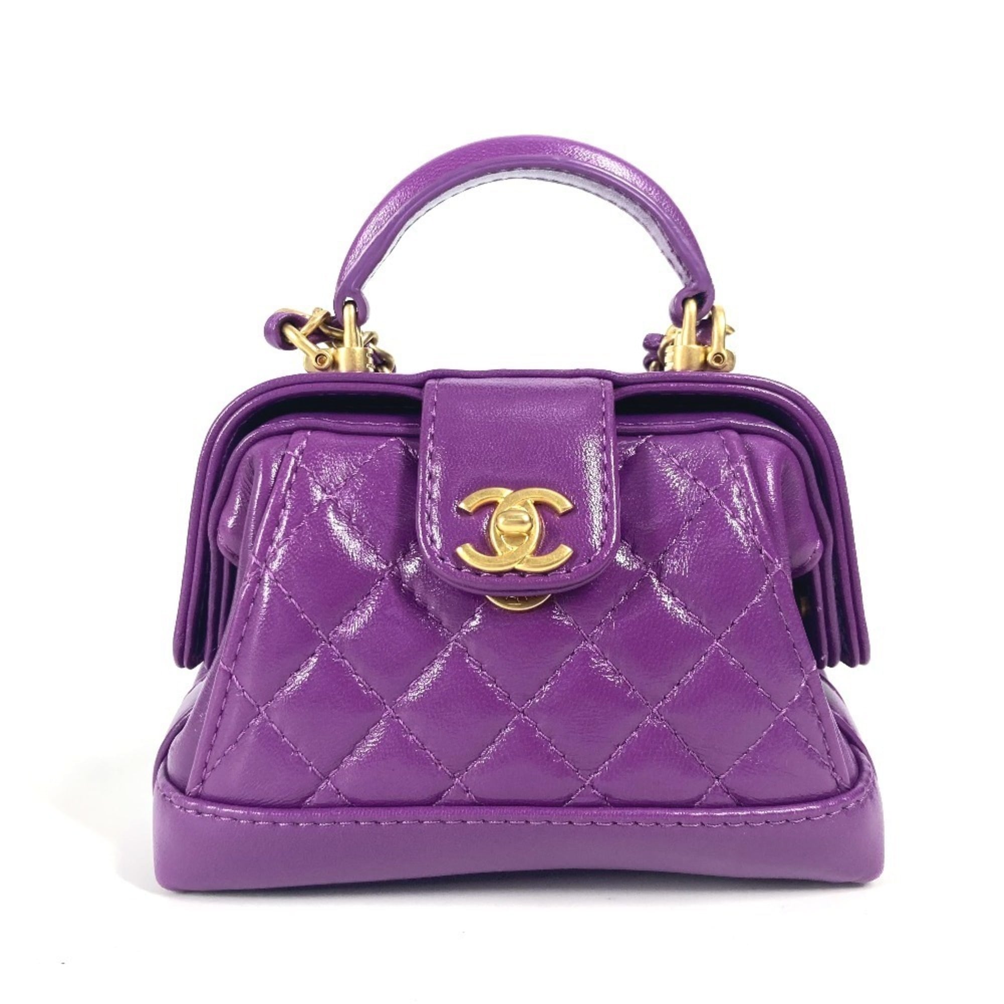 Chanel Purple Leather Shoulder Bag (Pre-Owned)