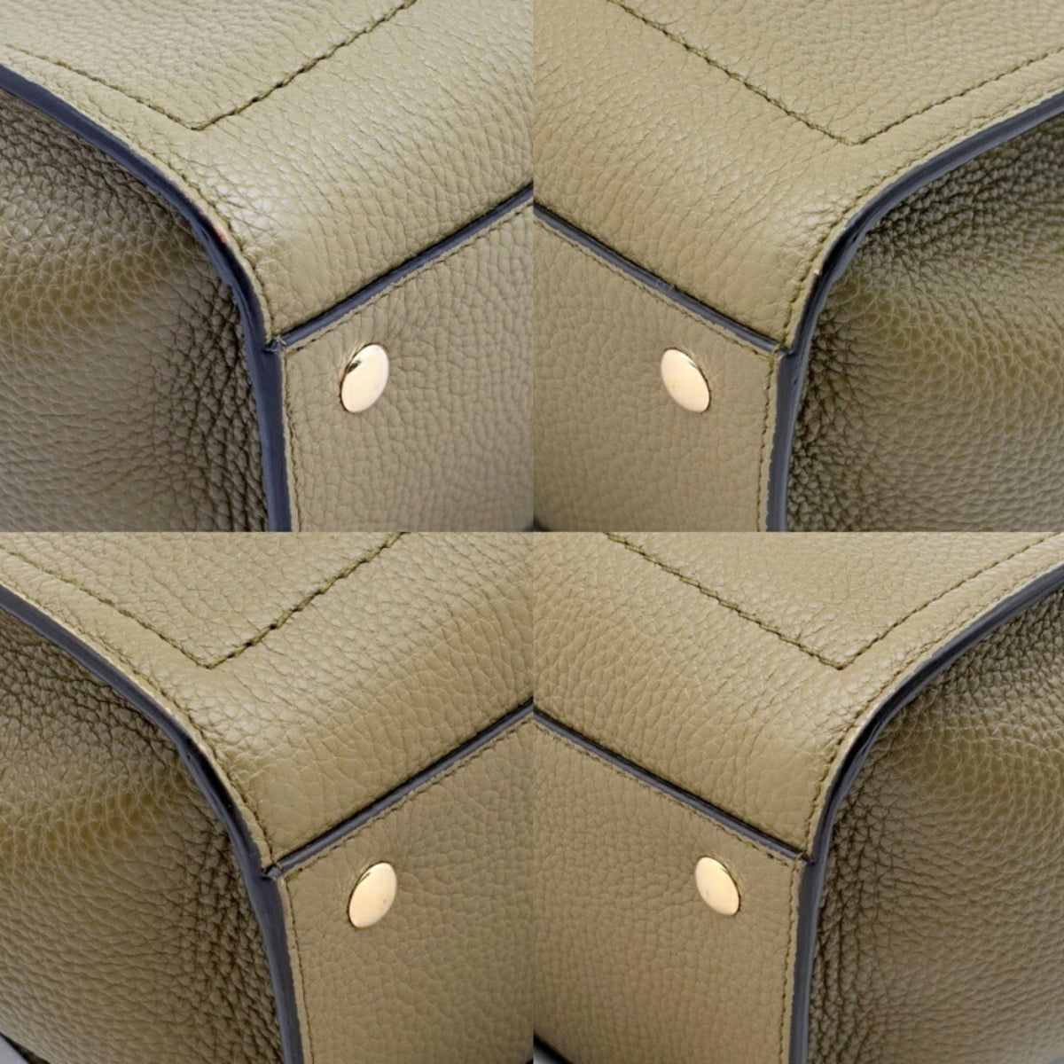 Salvatore Ferragamo Khaki Leather Shoulder Bag Tote Bag (Pre-Owned)