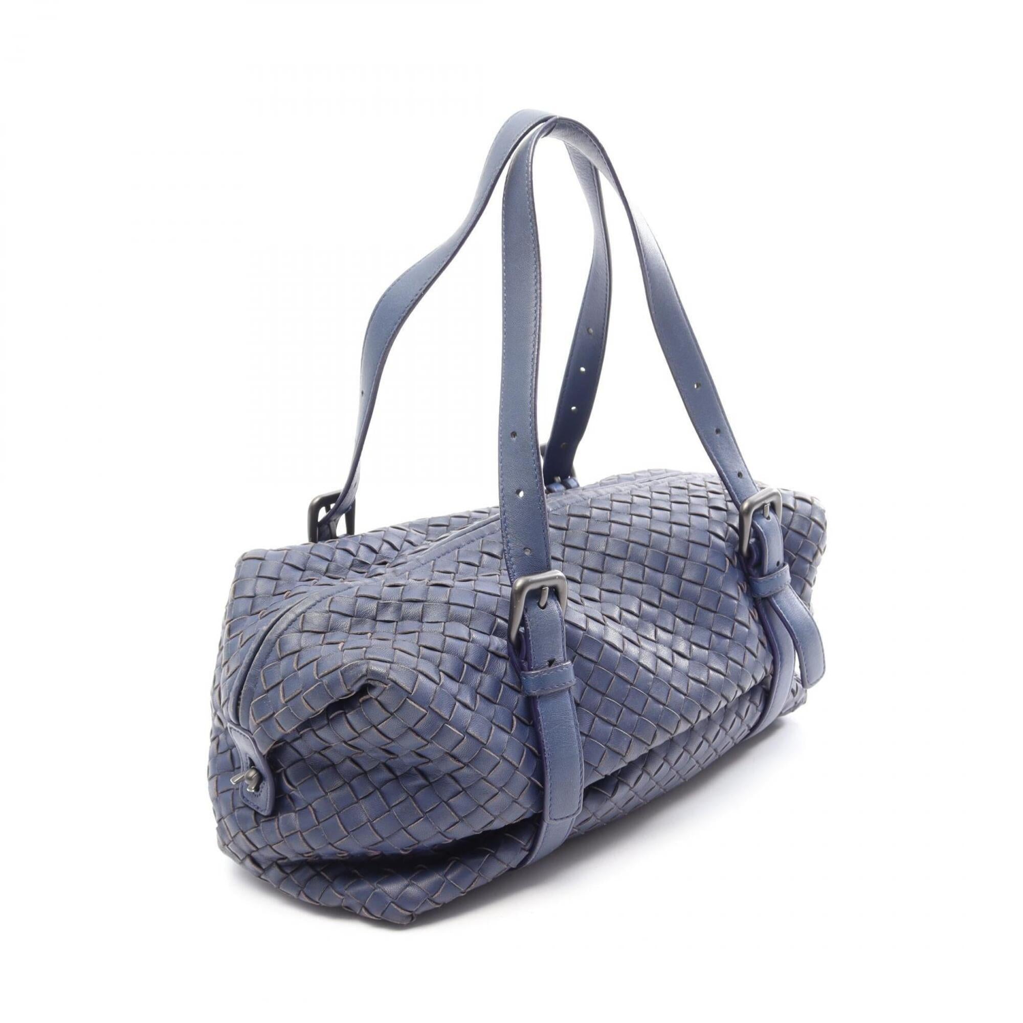 Bottega Veneta Navy Leather Handbag (Pre-Owned)