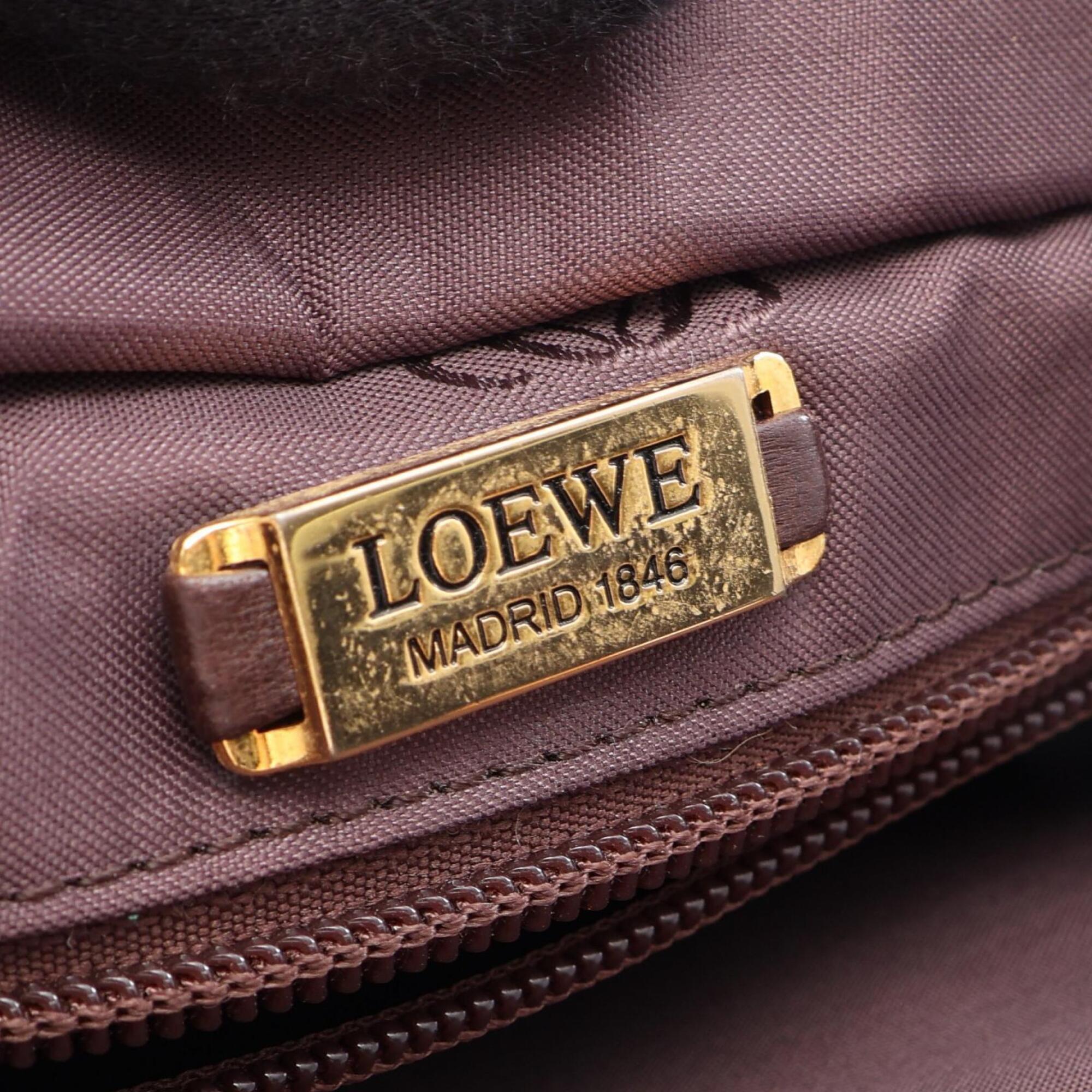 Loewe Green Leather Handbag Tote Bag (Pre-Owned)