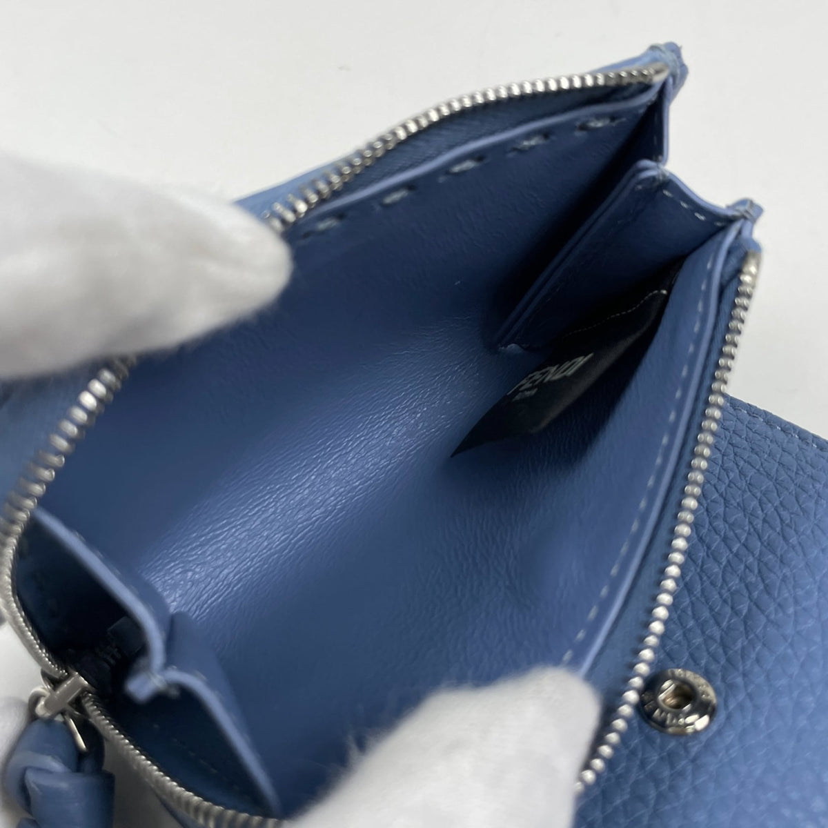 Fendi Blue Leather Wallet (Tri-Fold) (Pre-Owned)