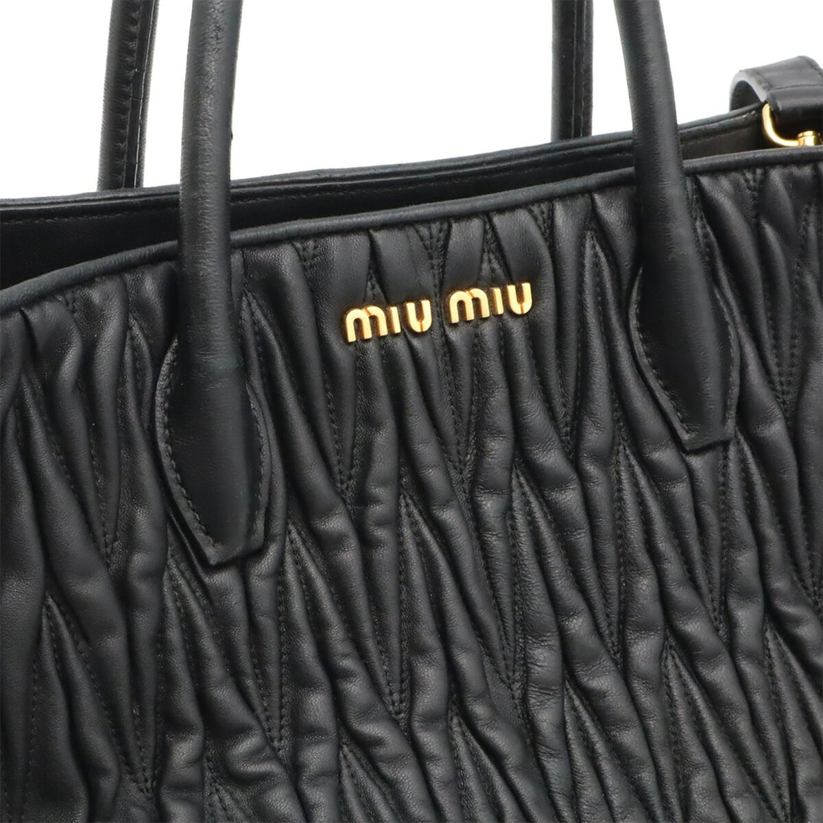 Miu Miu Black Leather Handbag Shoulder Bag (Pre-Owned)